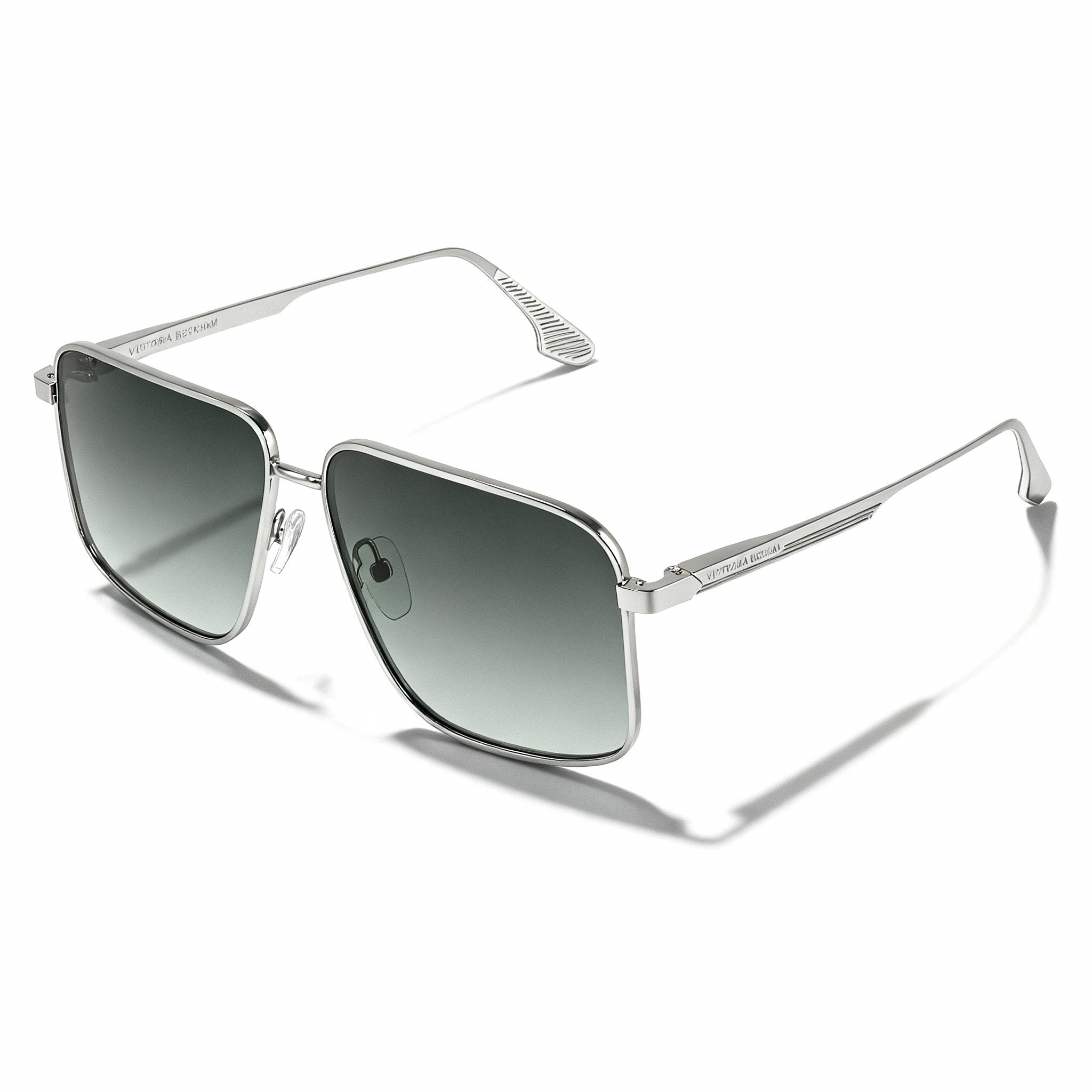 Victoria Beckham Women's Modern VB243S Metal Sunglasses Silver Green Gradient Non-Polarized 57mm