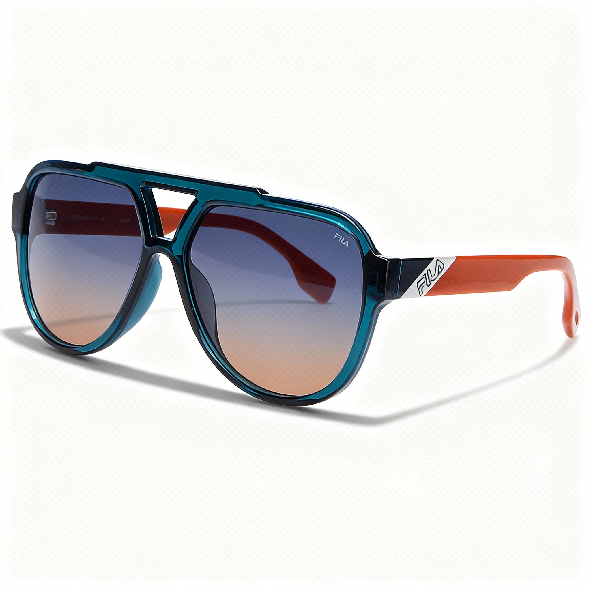 Fila Modern Men's Non-Polarized Polycarbonate UV Protection Sunglasses Verde Petrolio Trasparente 59mm