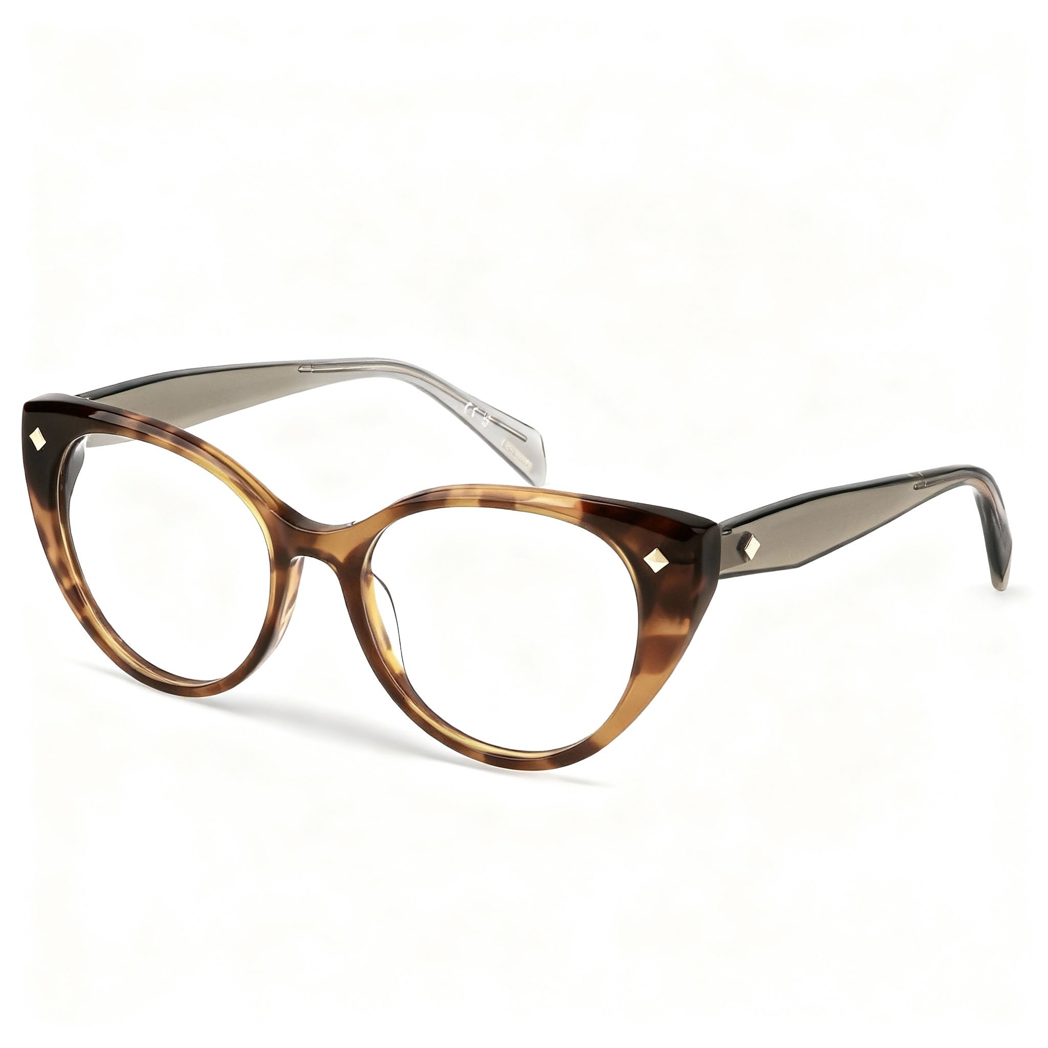 Police VPLM02 Men's Modern Acetate Optical Frames with Non-Polarized Lenses, Havana Color, 52mm