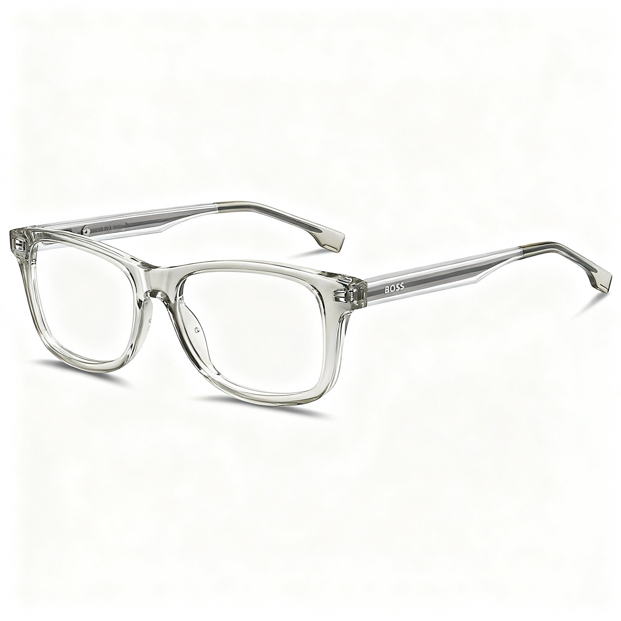 BOSS 1547 Men's Casual Acetate Frame Eyeglasses, Crystal Blue, Non-Polarized Lenses, Size 51-16