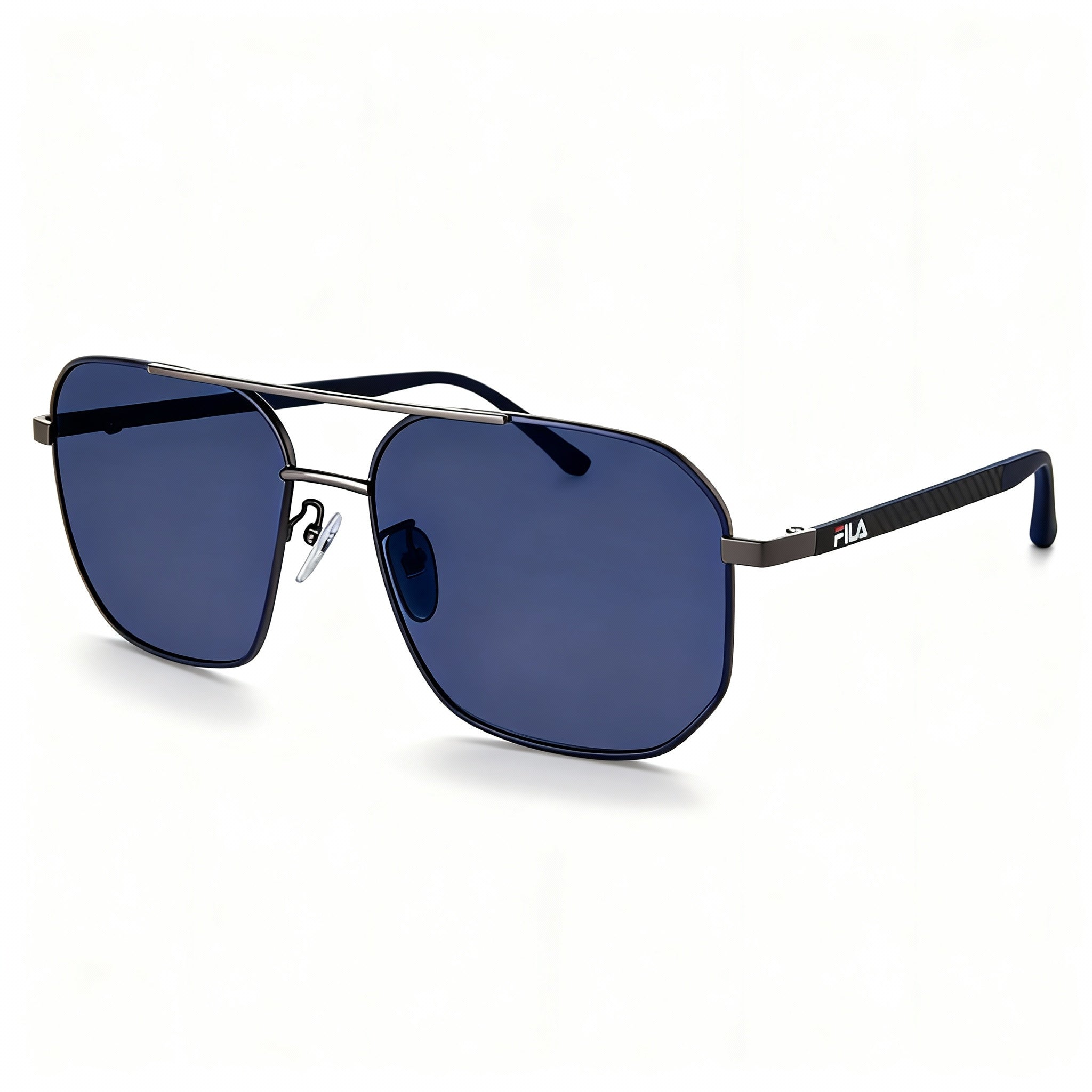 Fila Sfi300 Men's Metal Non-Polarized Sunglasses, Gunmetal Blue Frame, Blue Gradient Lens 58mm
