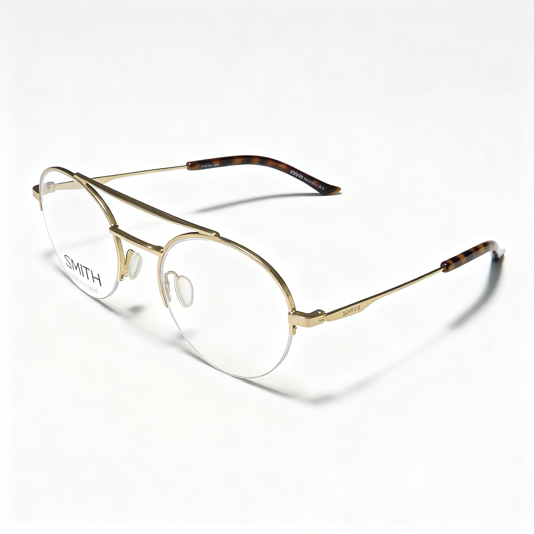 SMITH Porter Men's Semi Matte Gold Stainless Steel Eyeglasses with Demo Lenses, Lens Width 52mm Bridge 20mm Temple 140mm