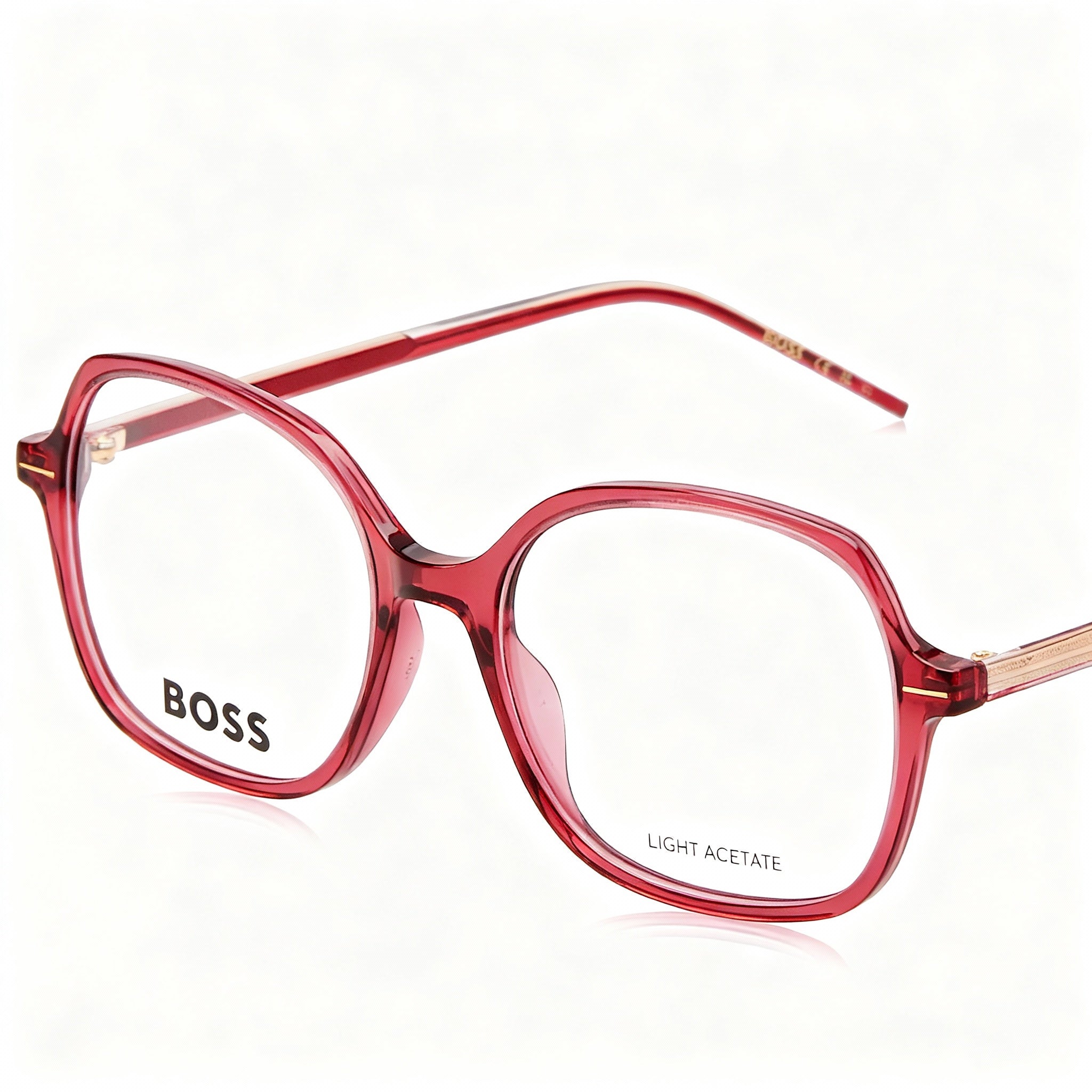 BOSS Boss 1525 Women's Modern Magnesium Frame Eyewear with Non-polarised Lenses, Burgundy 51mm