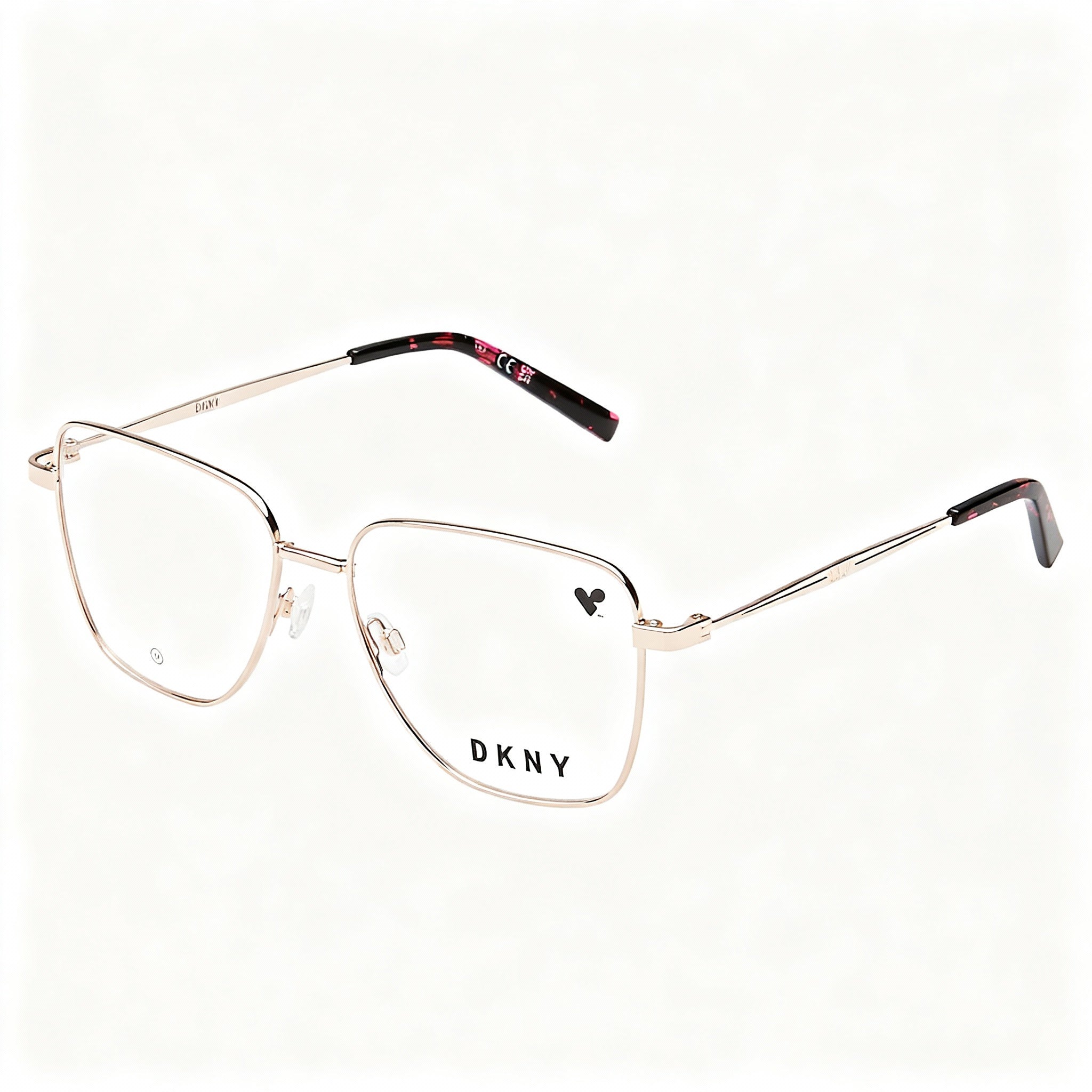 DKNY Women's DK1031 Propionate Frame Eyeglasses in Rose Gold, Lens Width 54mm, Bridge 16mm, Temple 135mm