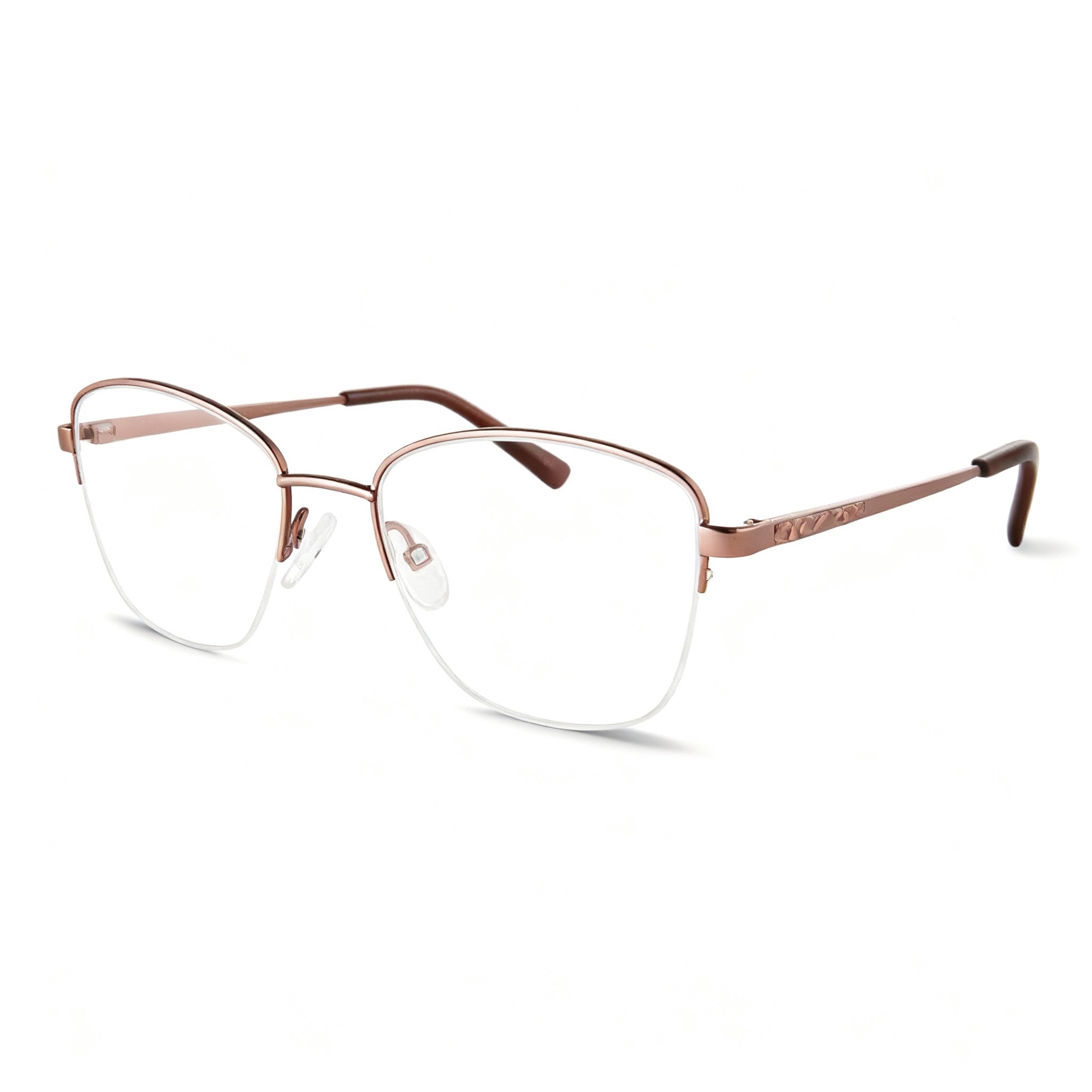 Adensco Ad 252 Men's Burgundy Metal Frame Polarized Clear Polycarbonate Lenses Optical Eyeglasses 53-17-140