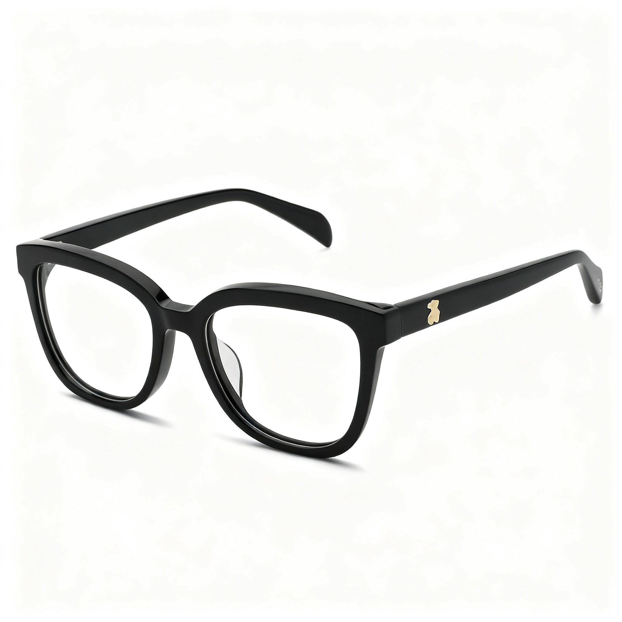 TOUS Women's Cat Eye Casual Fashion Glossy Black Acetate Optical Frames 50-17-135