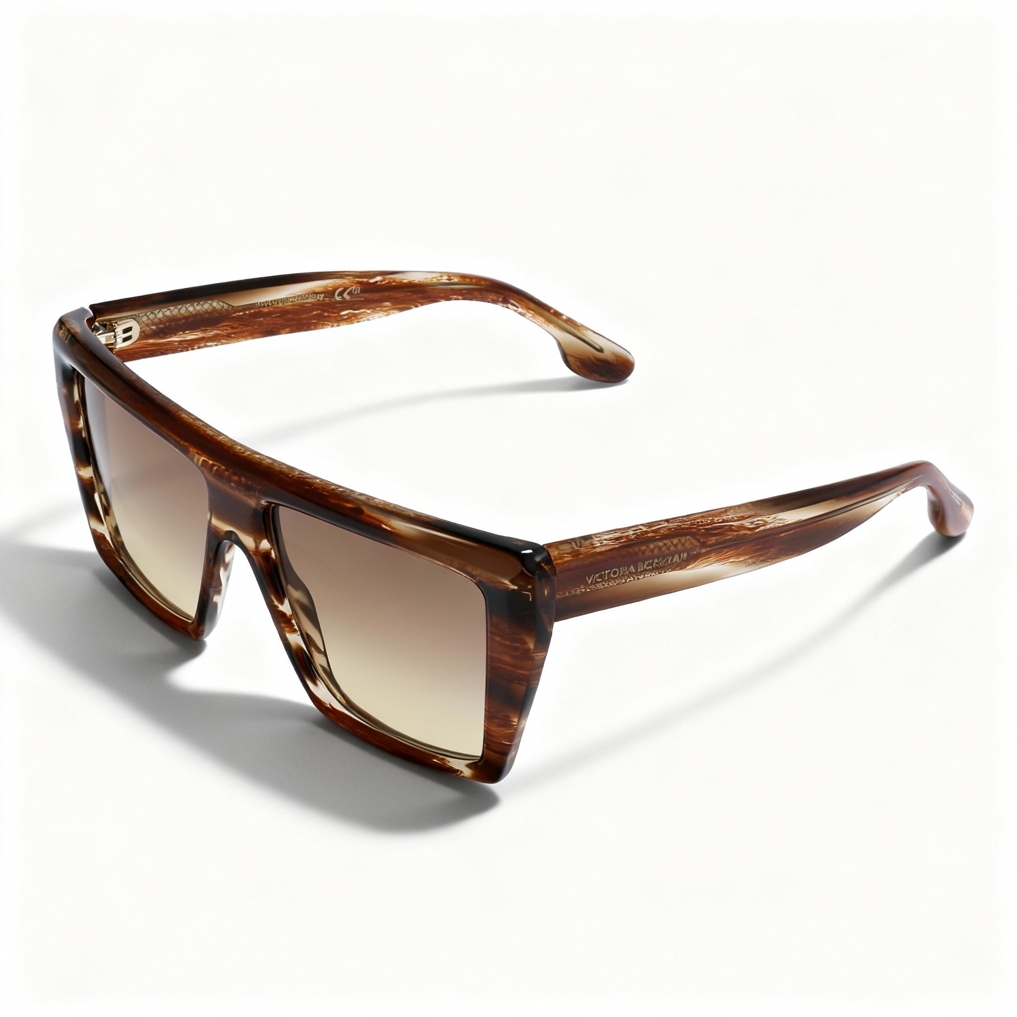 Victoria Beckham VB686S Women's Rectangular Sunglasses Light Brown Horn, Lens 56mm, Bridge 15mm, Temple 145mm