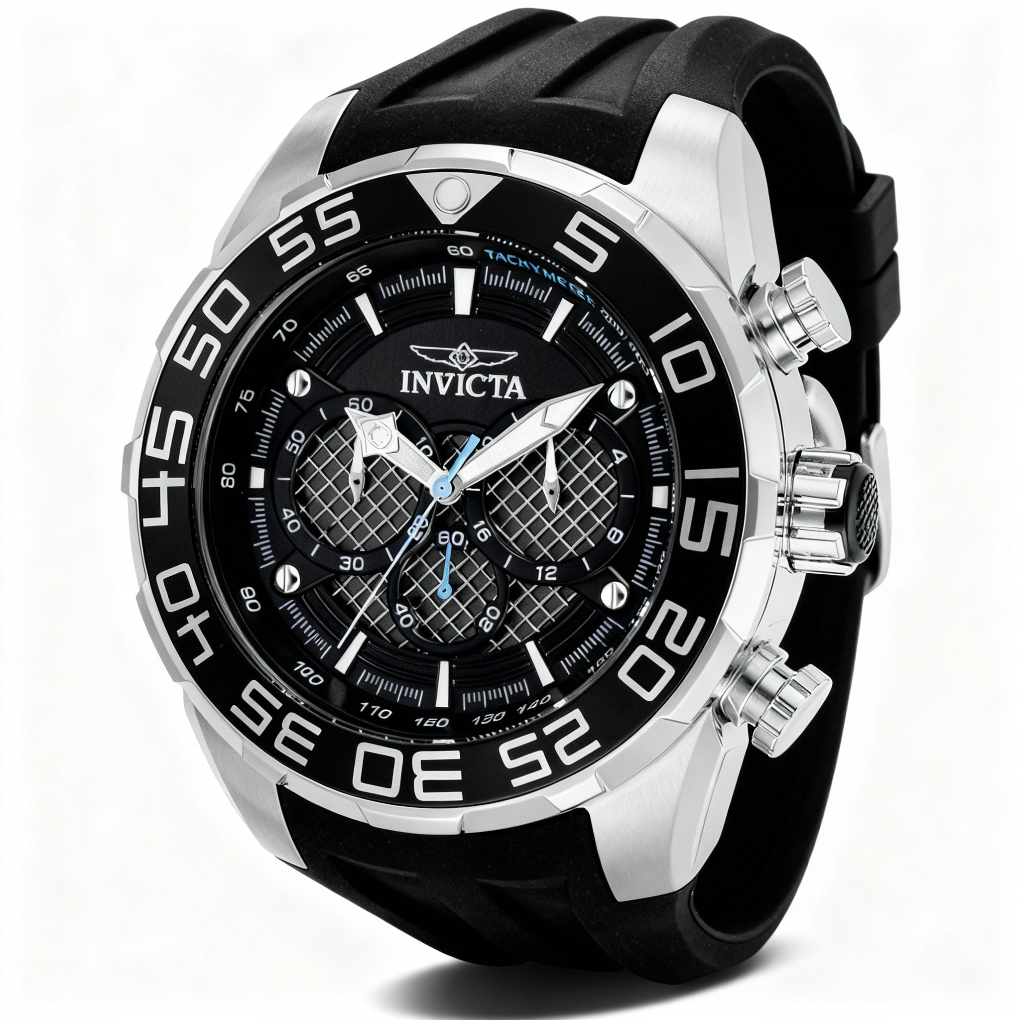 Invicta Speedway Chronograph Men's Silver, Black Stainless Steel Luminous Watch 50mm