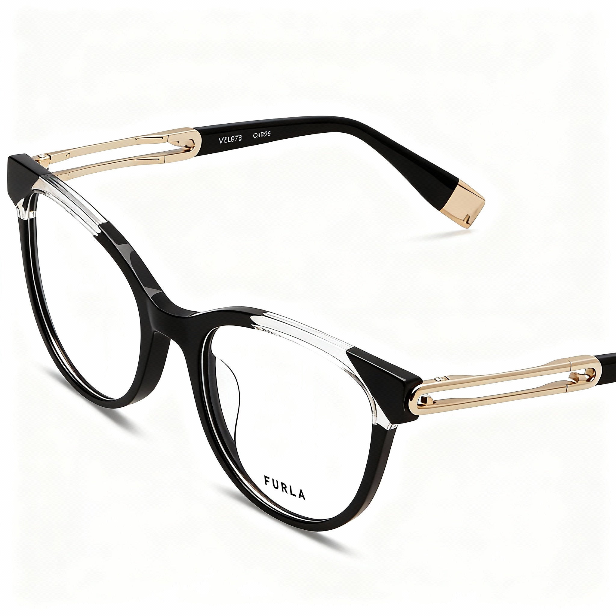 Furla VFU672 Women's Classic Black Acetate Non-Polarized Optical Frames 51mm