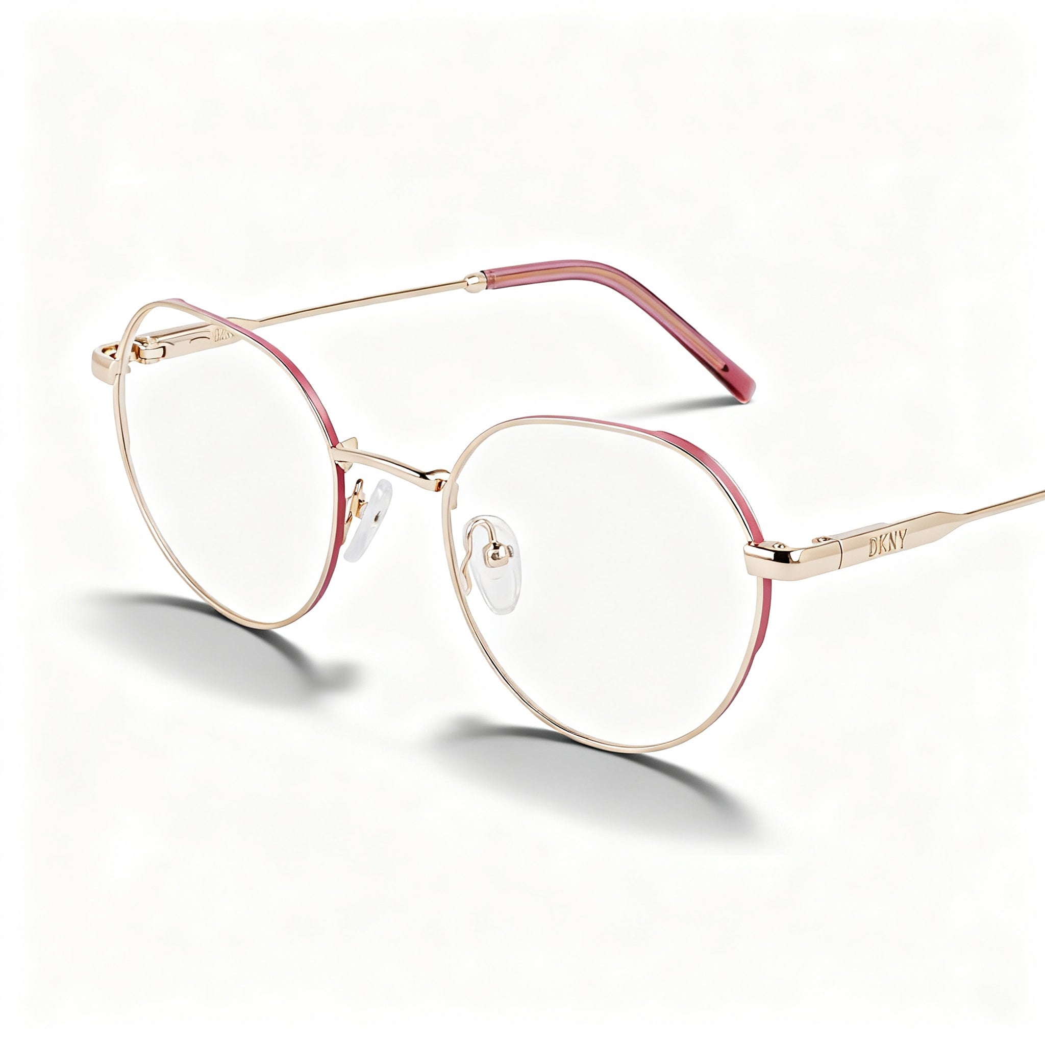DKNY Dk1032 Women's Gold Metal Oval Frame Polycarbonate Non-Polarized Eyeglasses 48mm Lens Width