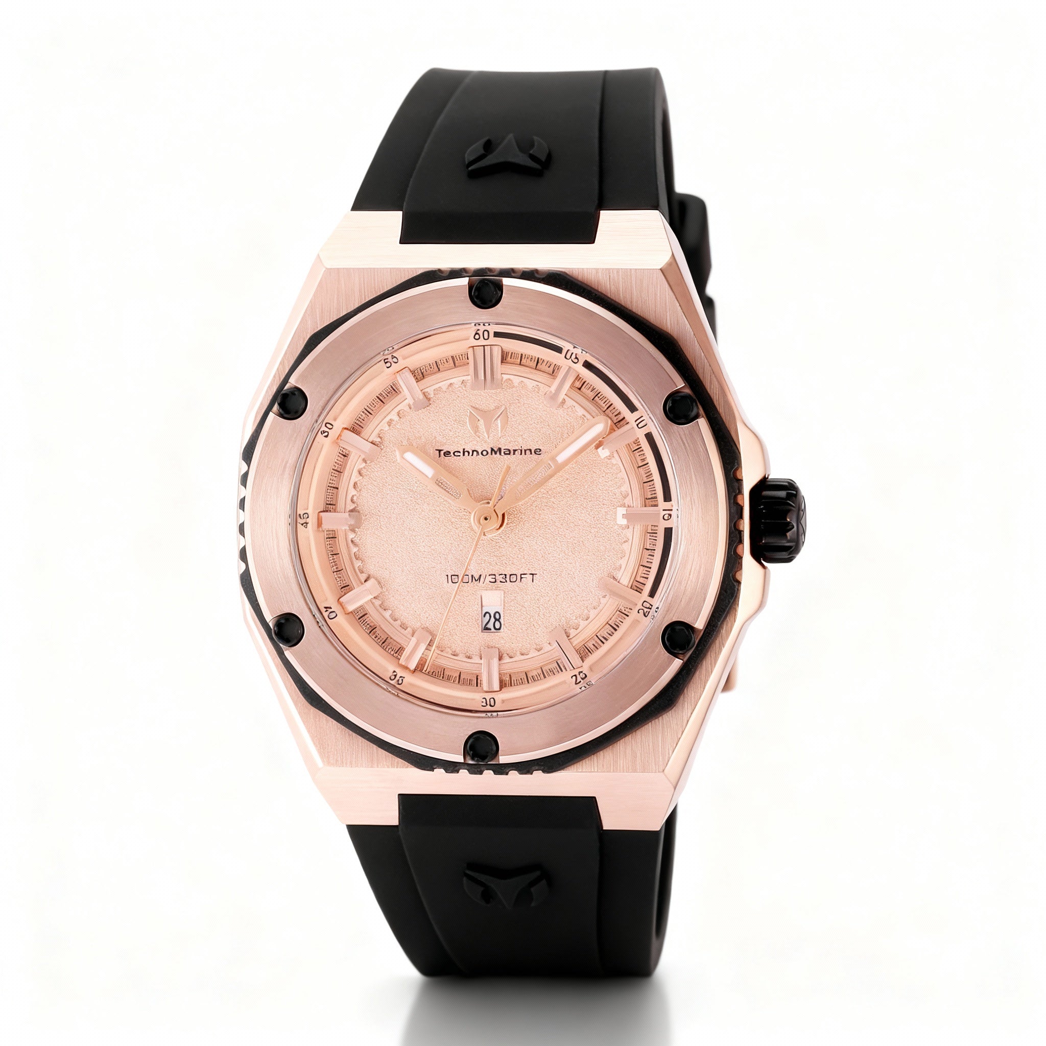 TechnoMarine CORAL - Legacy TM-416048 Women's Quartz Rose Gold Dial Silicone Strap Watch 36mm
