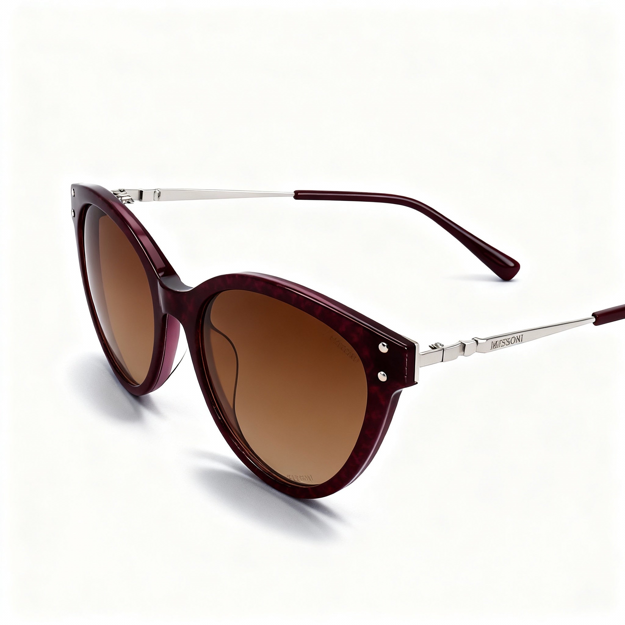 M Missoni Sport Women's Multicoloured Stainless Steel Non-Polarized Sunglasses Brown Lens 53-19-145