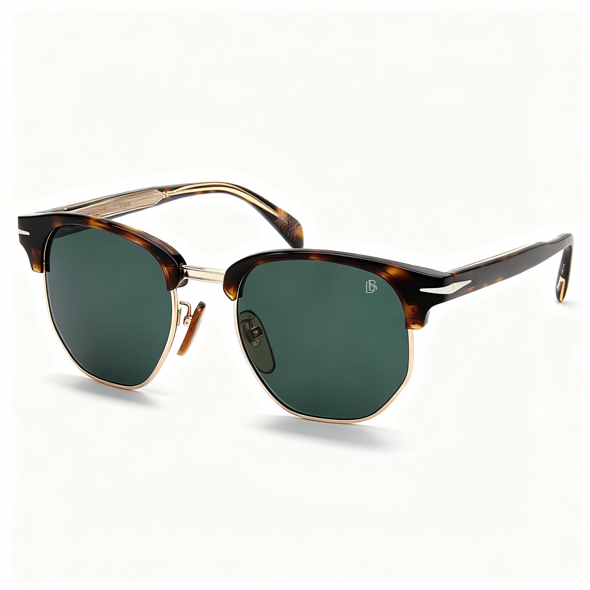 David Beckham DB 1002/S Unisex Dark Havana Acetate Sunglasses, Green CR39 Non-Polarized Lenses, 51mm
