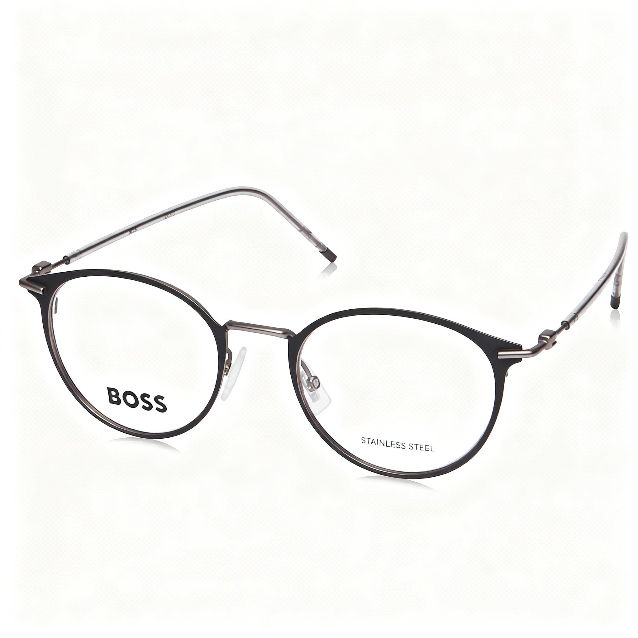 BOSS Boss 1432 Men's Modern Alloy Steel Non-polarized Sunglasses, Matte Black Dark Ruthenium, 50mm