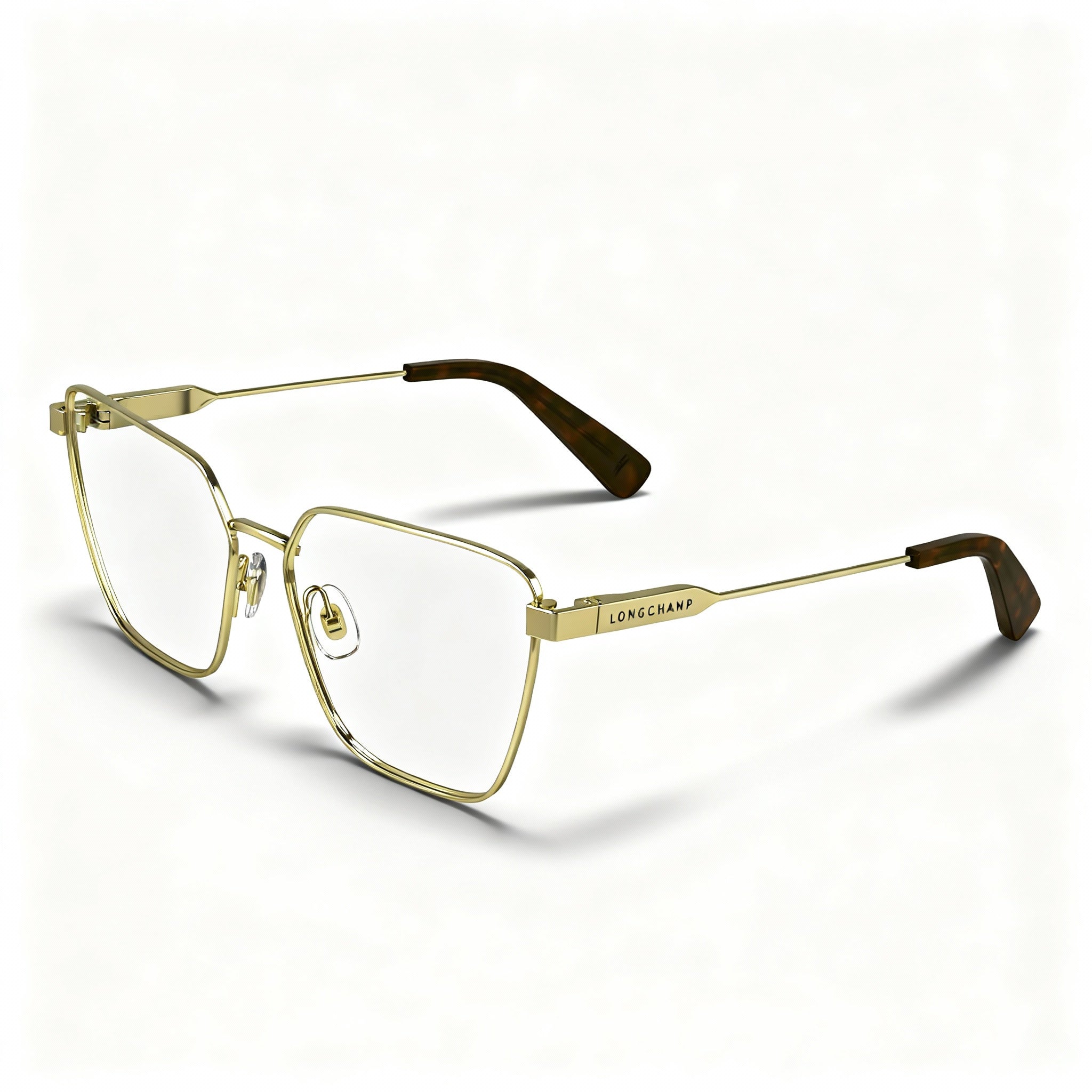 Longchamp Lo2164 Women's Butterfly Style Metal Frame Optical Eyeglasses in Deep Gold, Size 52-15-140