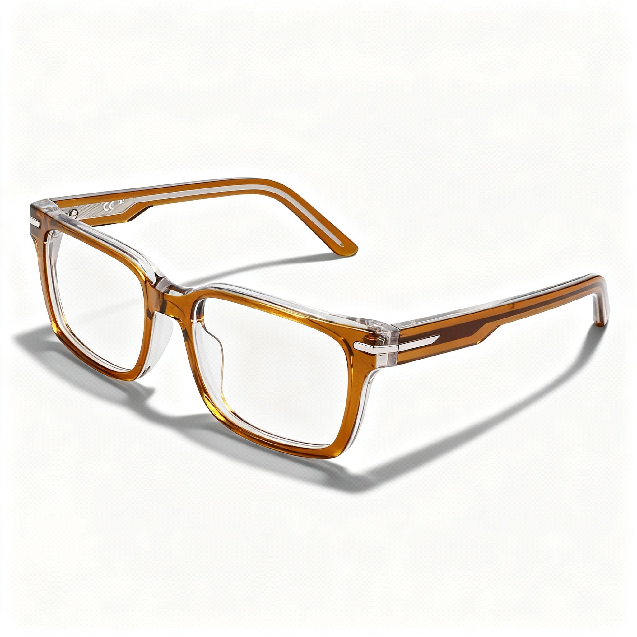 Nike 7174 Men's Metal Polarized Prescription Eyeglasses, Amber Smoke Laminate, 53-18-145