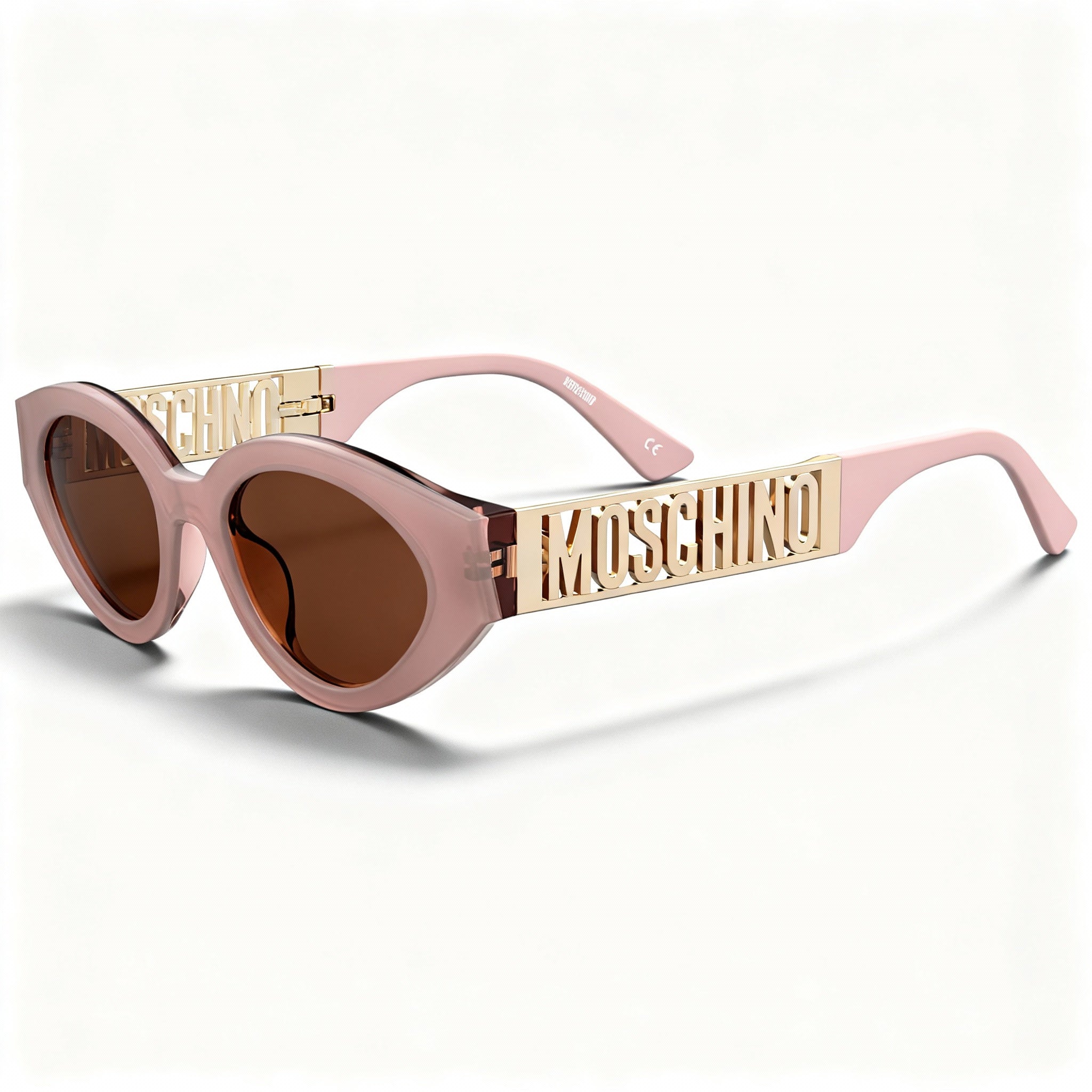 Moschino MOS160/S Women's Cat Eye Acetate Sunglasses - Pink Frame, Pink Flash Silver Lens, 51mm