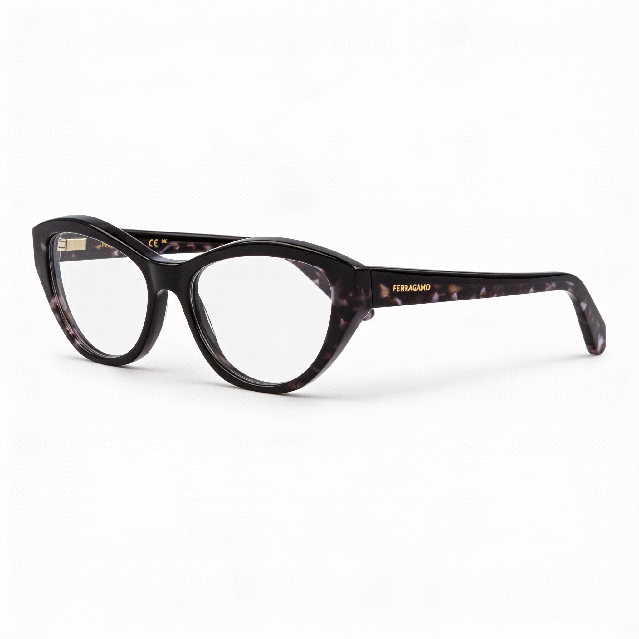 Ferragamo Men's Sf3011 Metal Black Tortoise Shell Frame Polycarbonate Eyewear 53mm