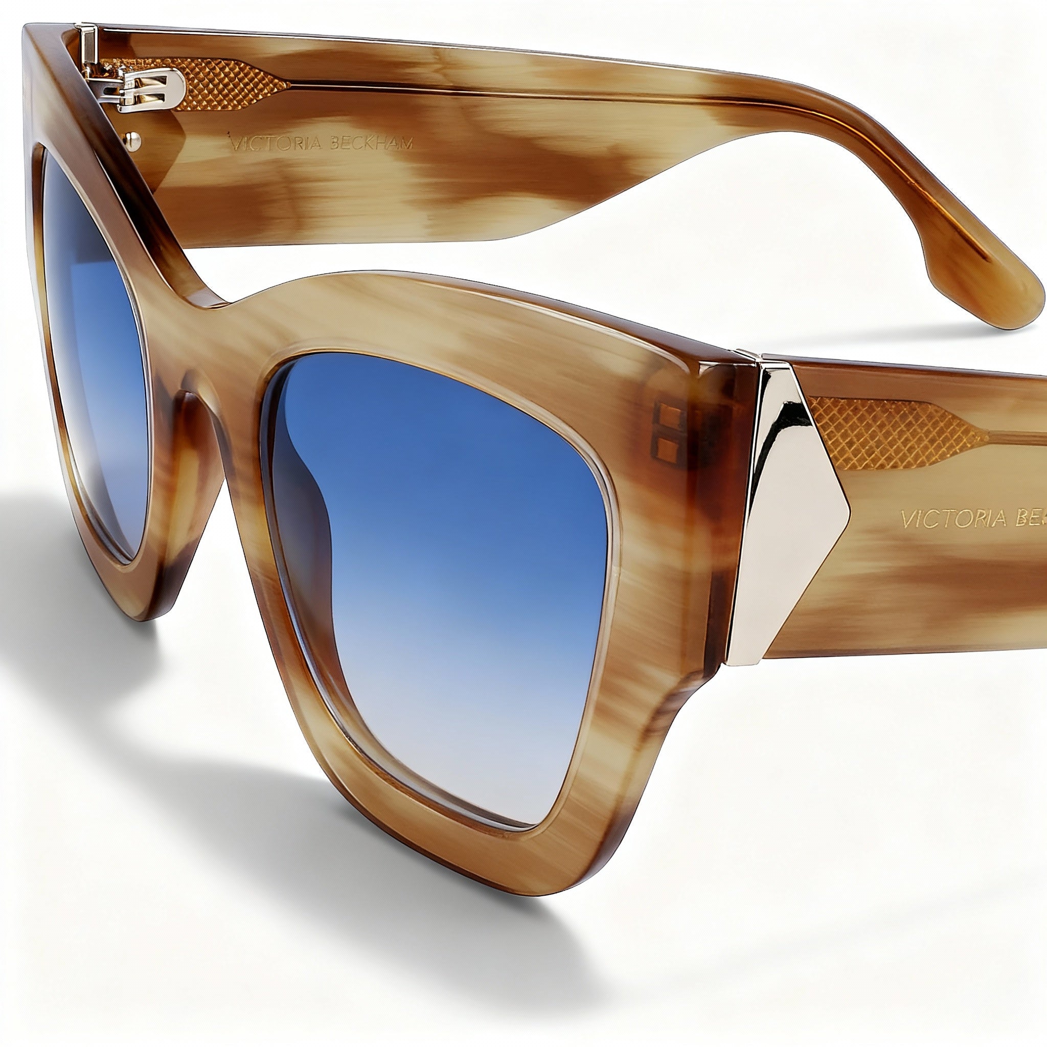 Victoria Beckham Modern Men's Honey Brown Horn Magnesium Frame Non-Polarized Sunglasses 51mm