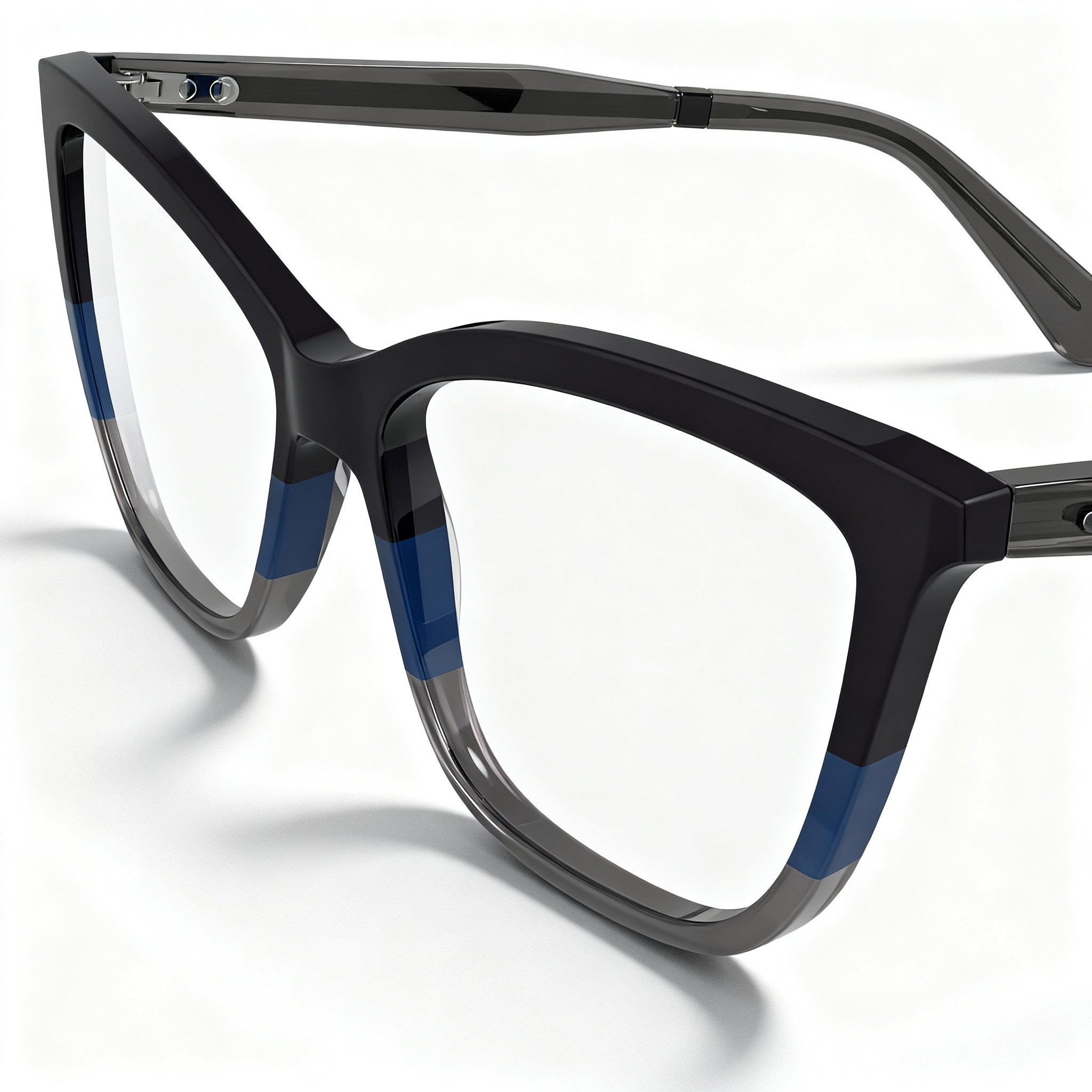Calvin Klein Modern CK23545 Unisex Acetate Frame Non-polarised Lens Eyewear, Black/Blue/Grey, 53mm