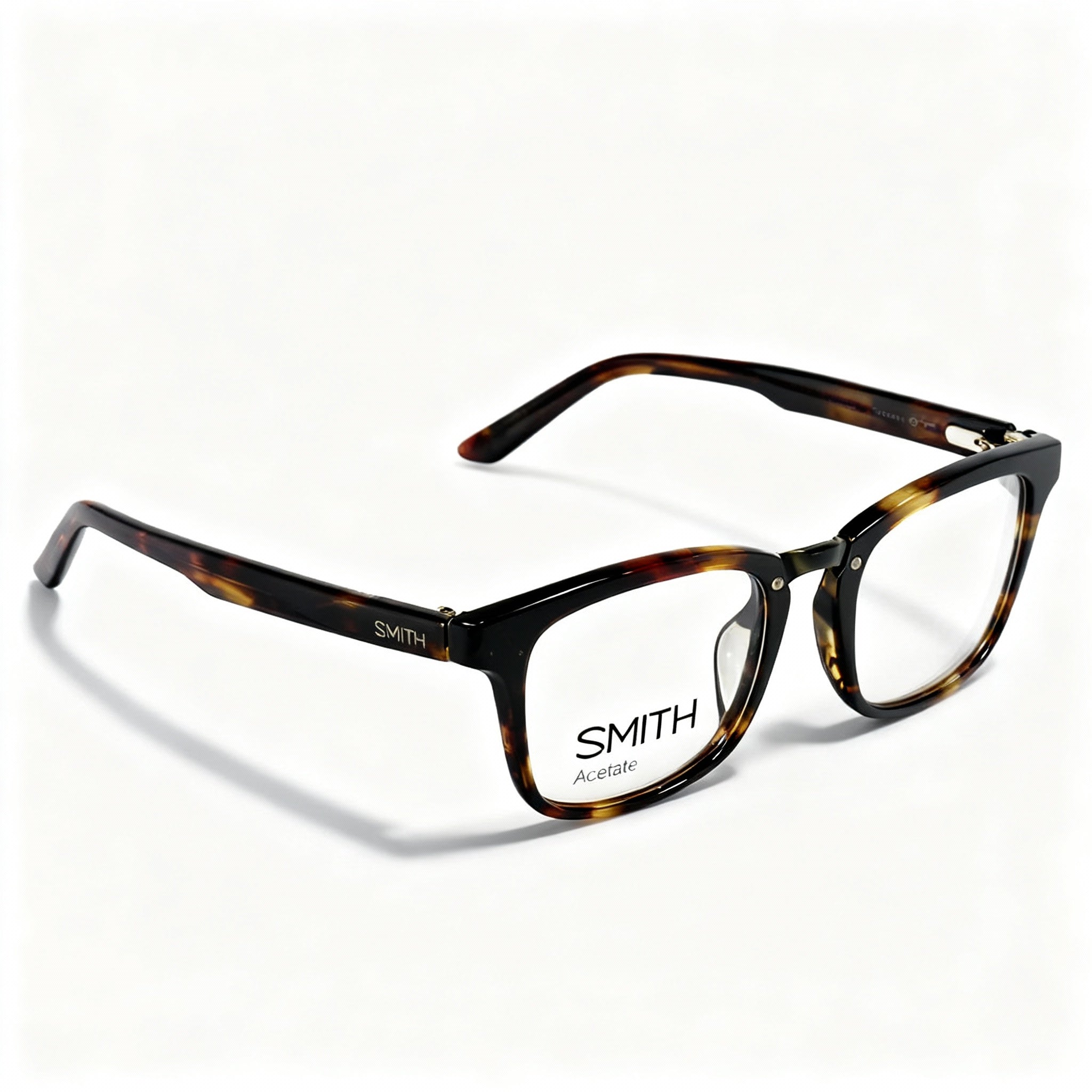 SMITH QUINCY Unisex Tortoise Acetate Square Full Rim Frame 50mm Eyeglasses Clear Non-Polarized