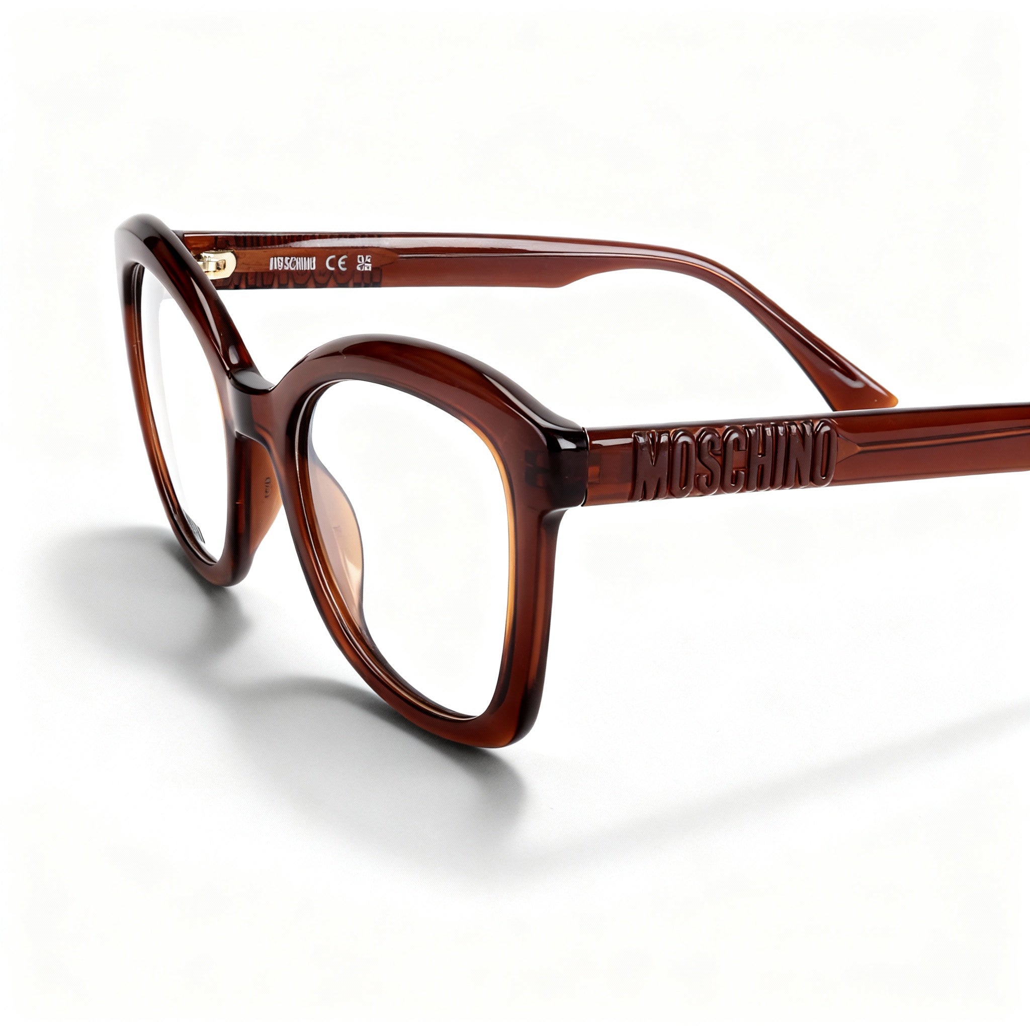 Moschino Mos636 Women's Casual Eyeglasses with Brown Cellulose Propionate Frame, 50-19-140
