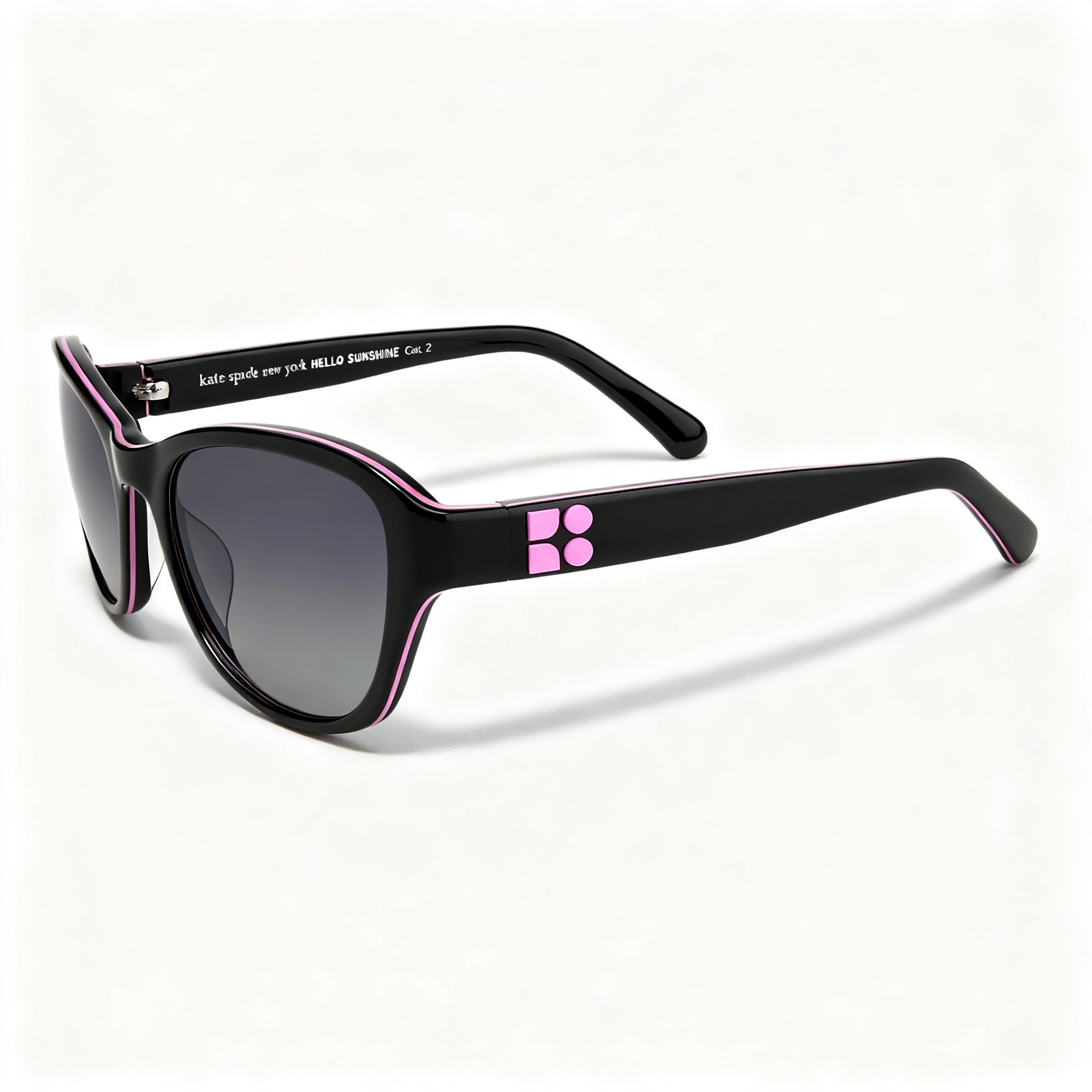 Kate spade new york Golda/G/S Women's Black Eco Acetate Grey Shaded Polarized Sunglasses 56-20-135