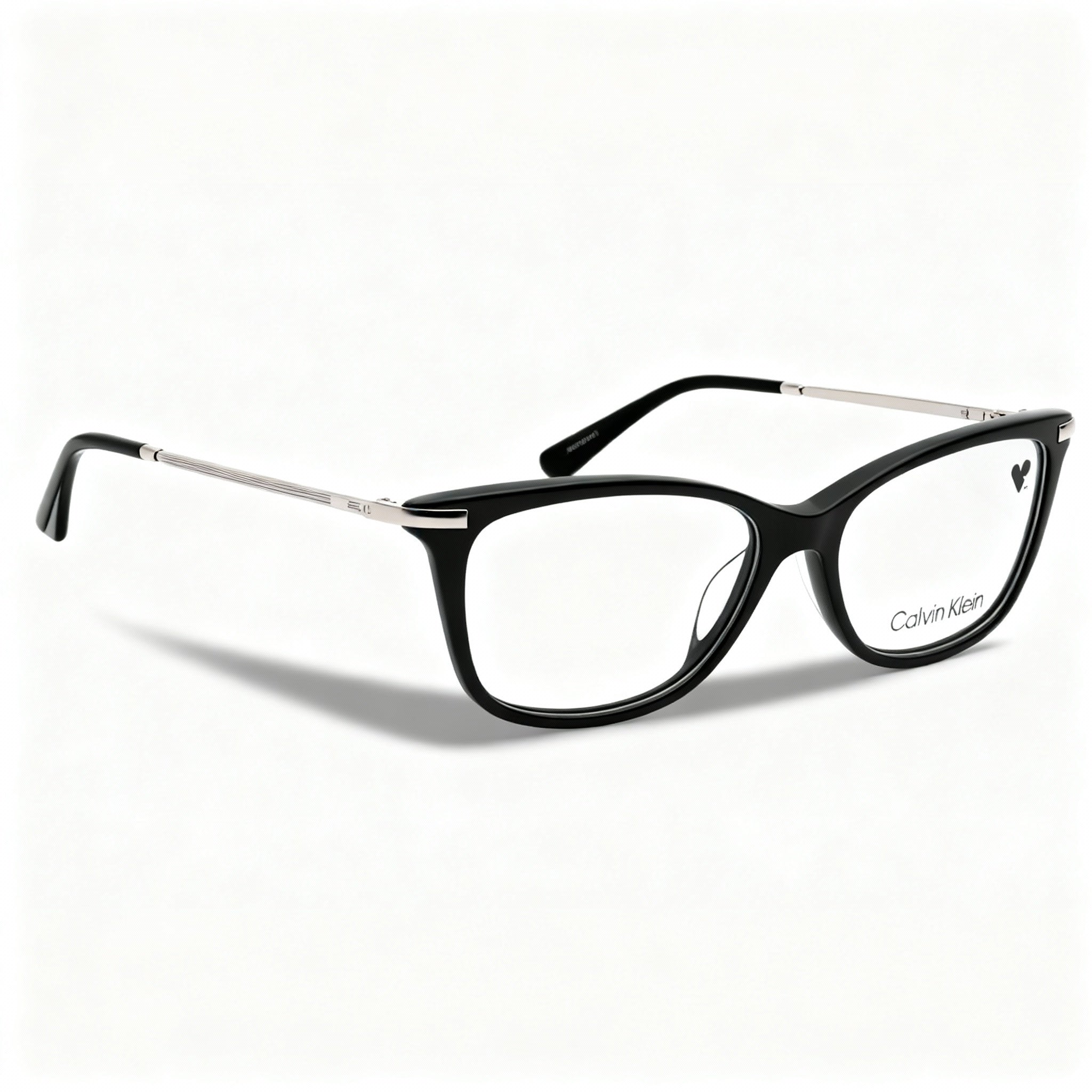 Calvin Klein Ck22501 Unisex Shiny Black Plastic Full Rim Cat Eye Eyeglasses, Frame Size 51-15-140mm