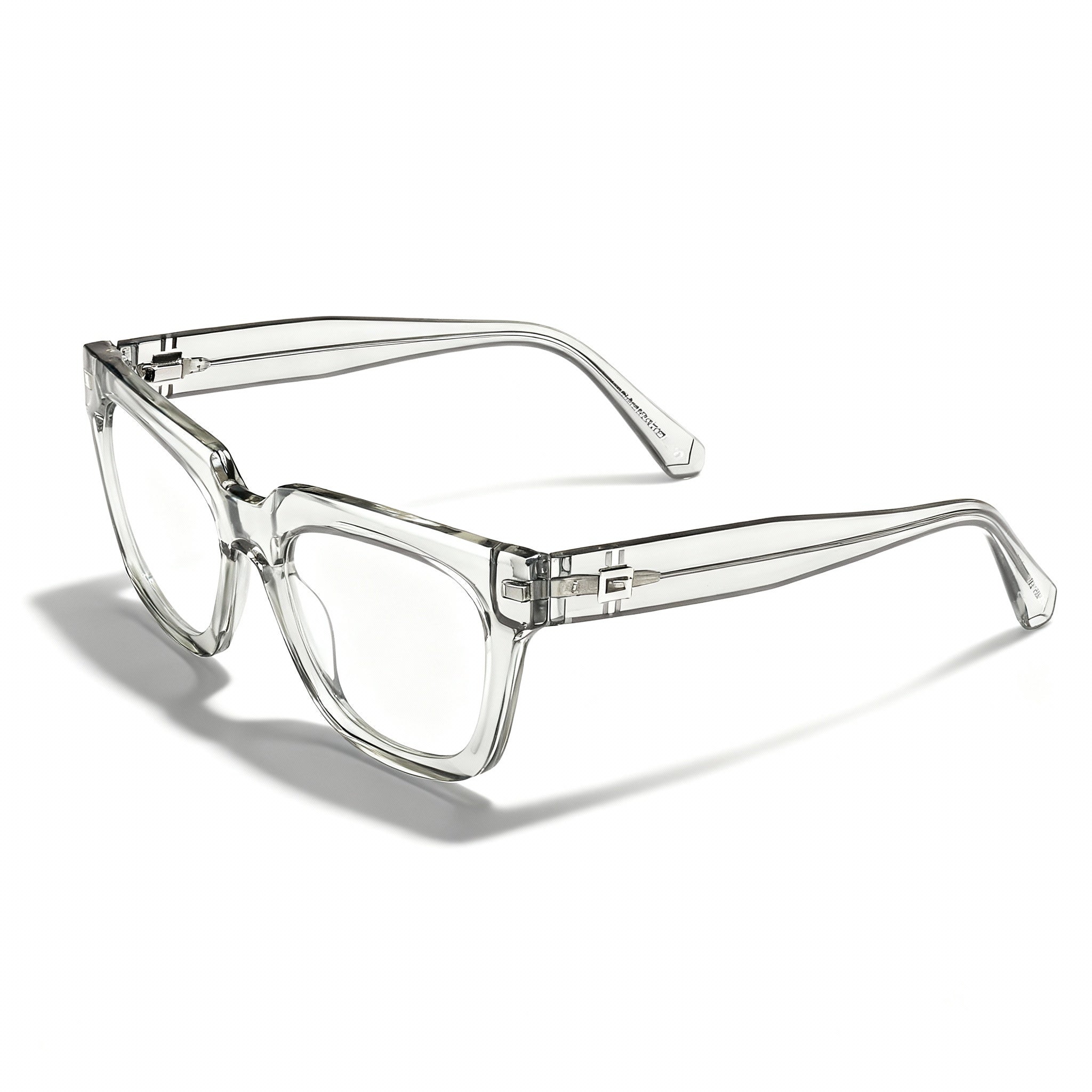 GUESS Gu50238 Unisex Rectangle Polarized Eyeglasses with Shiny Grey Plastic Frame, 53mm Lens