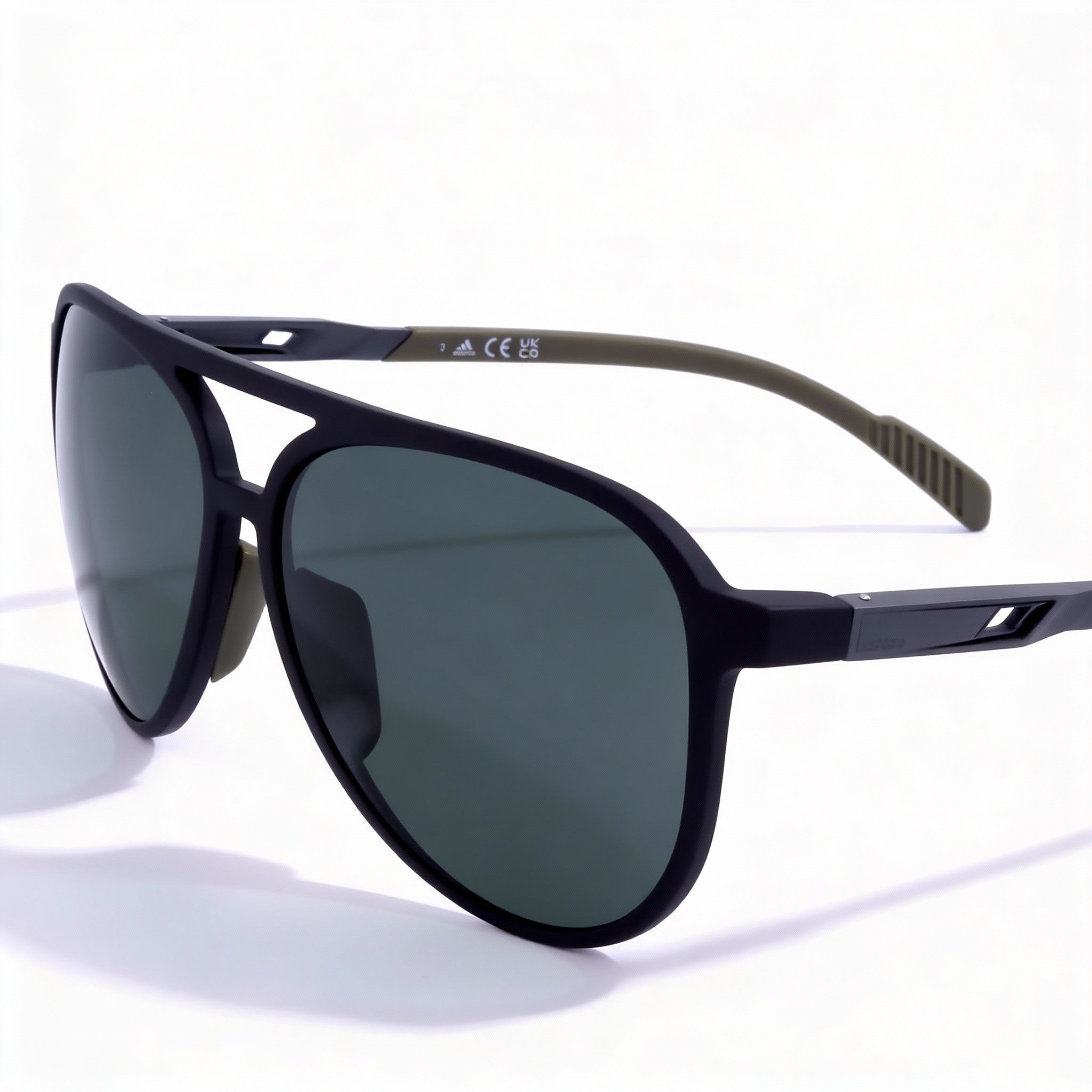 adidas Classic Unisex Acetate Sunglasses, Matte Black, Black Green Non-Polarized UV Lenses, 58mm