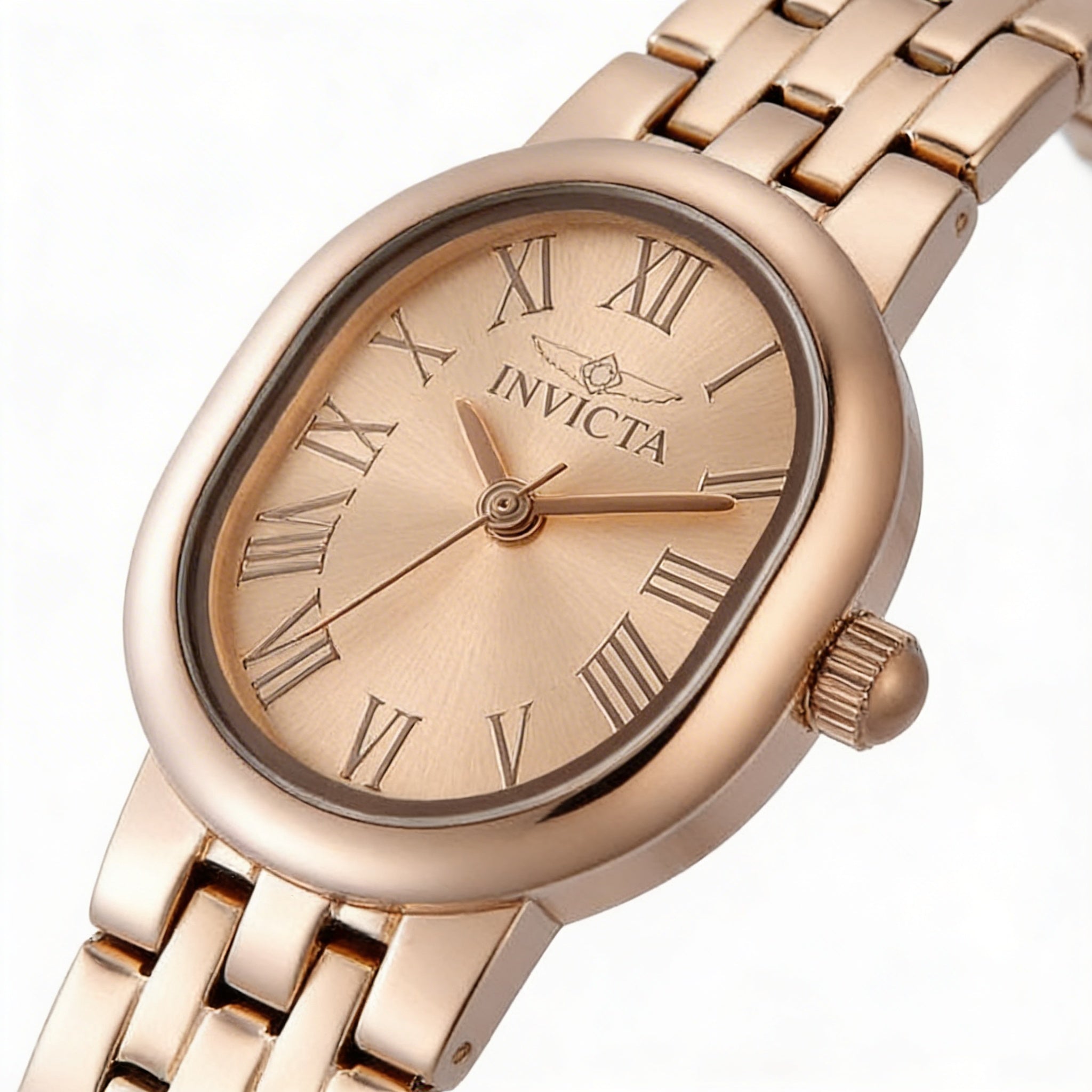 Invicta Angel Collection 48141 Unisex Quartz Stainless Steel Bracelet Watch 20mm Rose Gold Dial