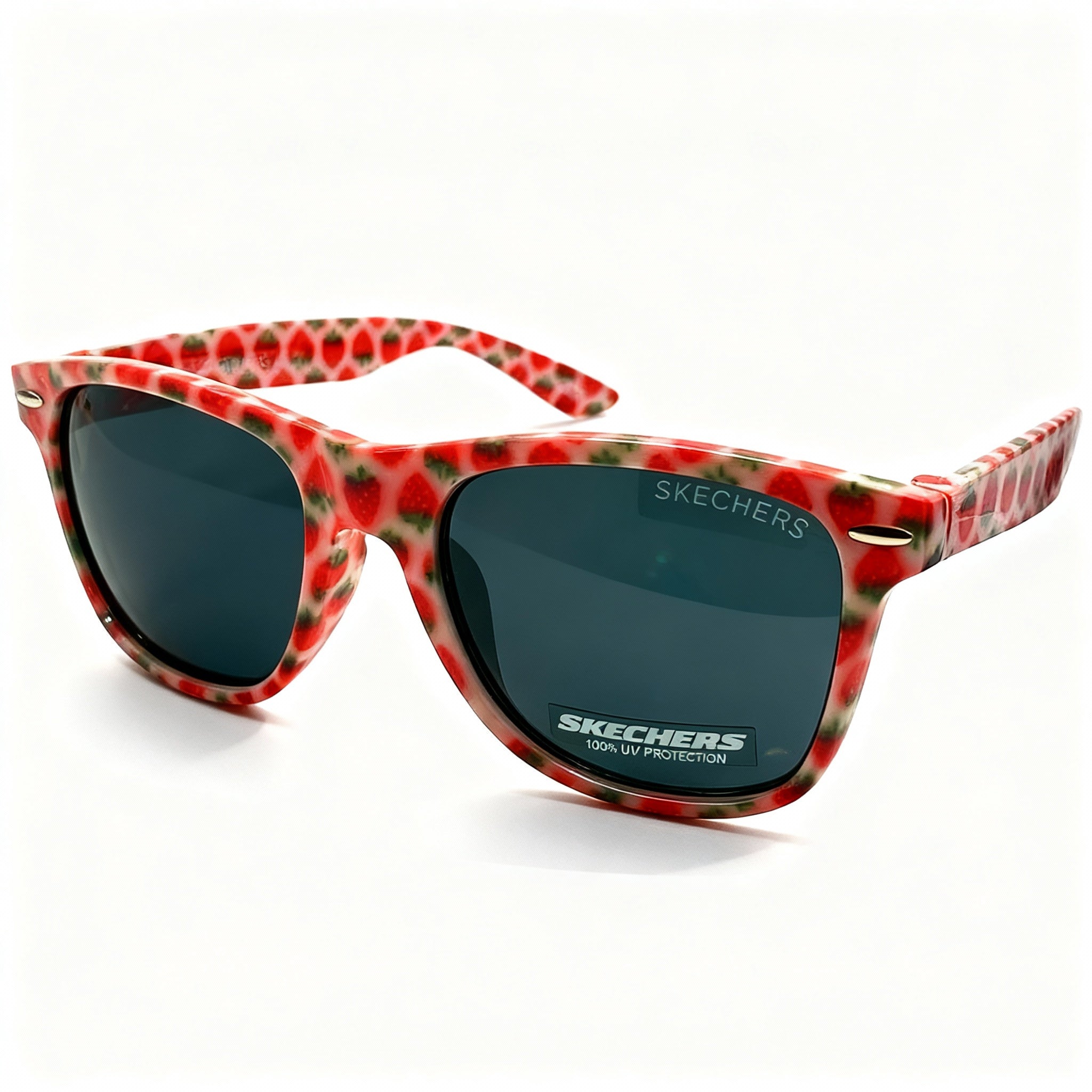Skechers Rectangle Unisex Non-Polarized Strawberry Acetate Sunglasses with Black Lenses 54-20-140