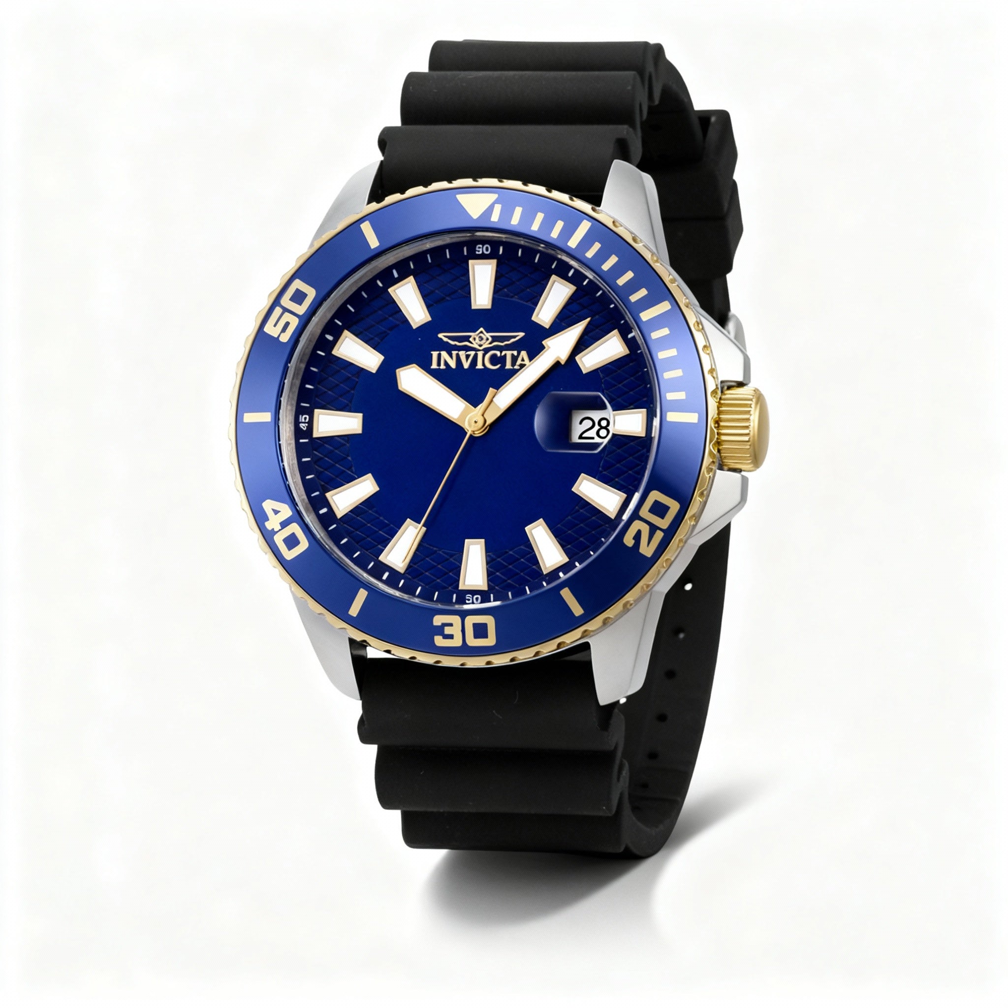 Invicta Pro Diver 46092 Men's Quartz Stainless Steel Blue Dial Watch, 45mm Case, 50m Water Resistant