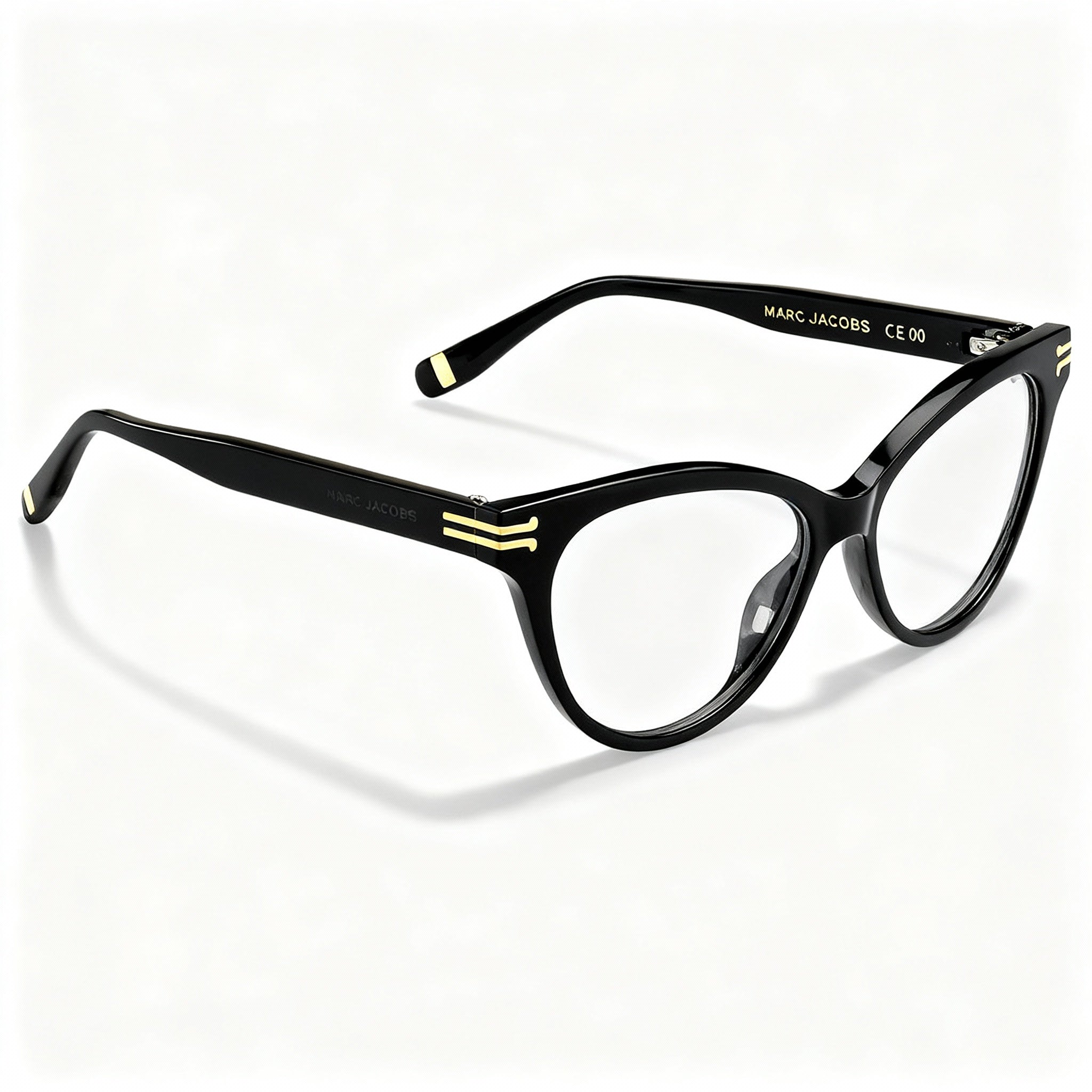 Marc Jacobs Mj 1060 Women's Cat Eye Butterfly Acetate Black Frames with Polycarbonate Lenses 52mm