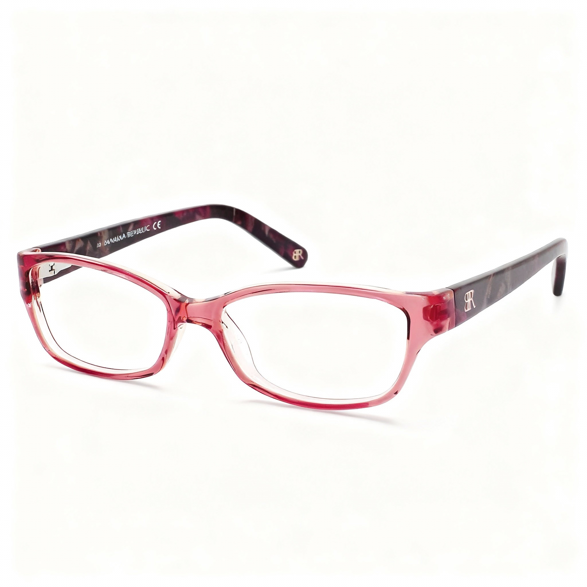 BANANA REPUBLIC Buffy Women's Rectangular Plastic Polarized Eyeglasses Burgundy Marble 53-15-130