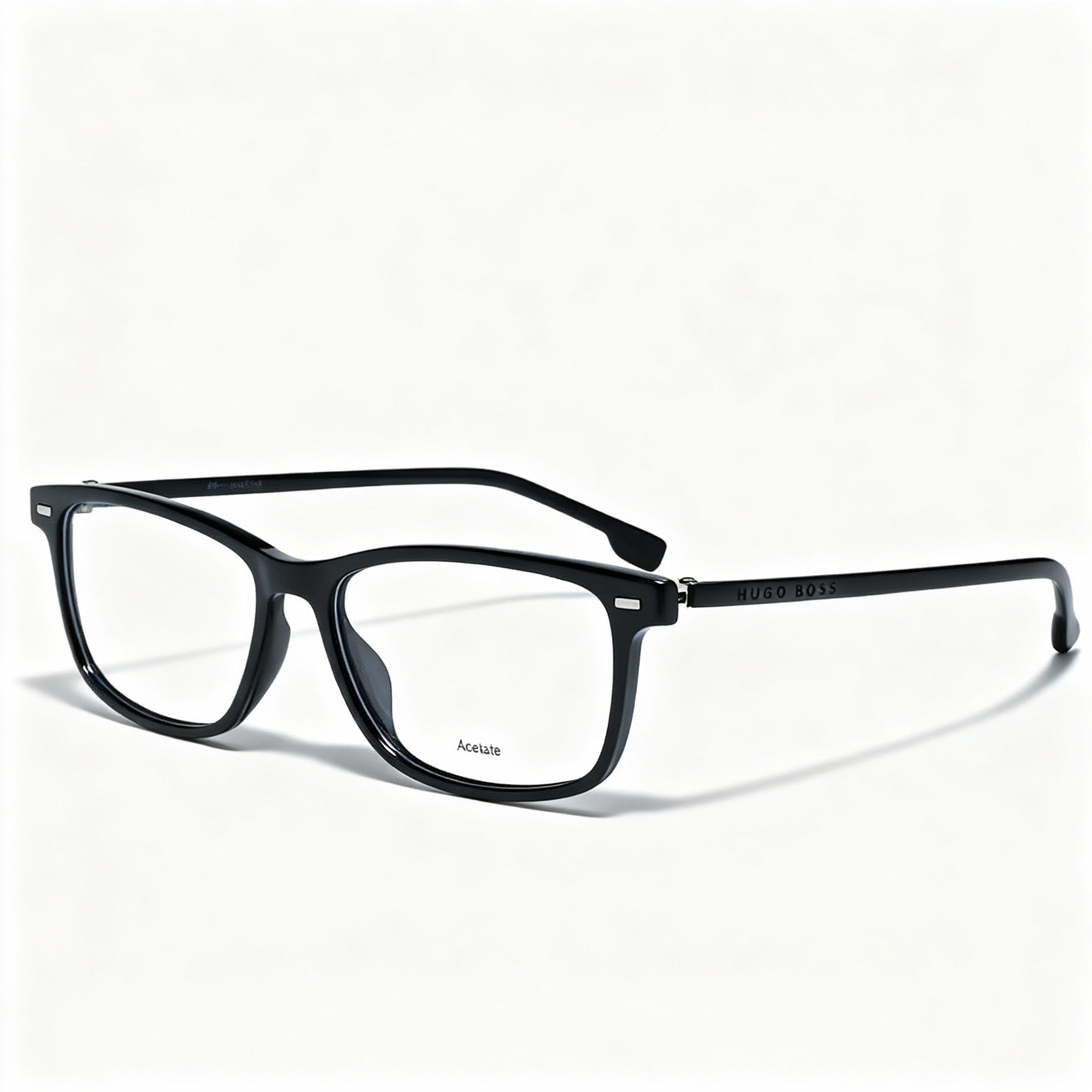Hugo Boss City Climbing Boss 1012 Men's Black Acetate & Stainless Steel Full Rim Rectangle Eyeglasses 54mm