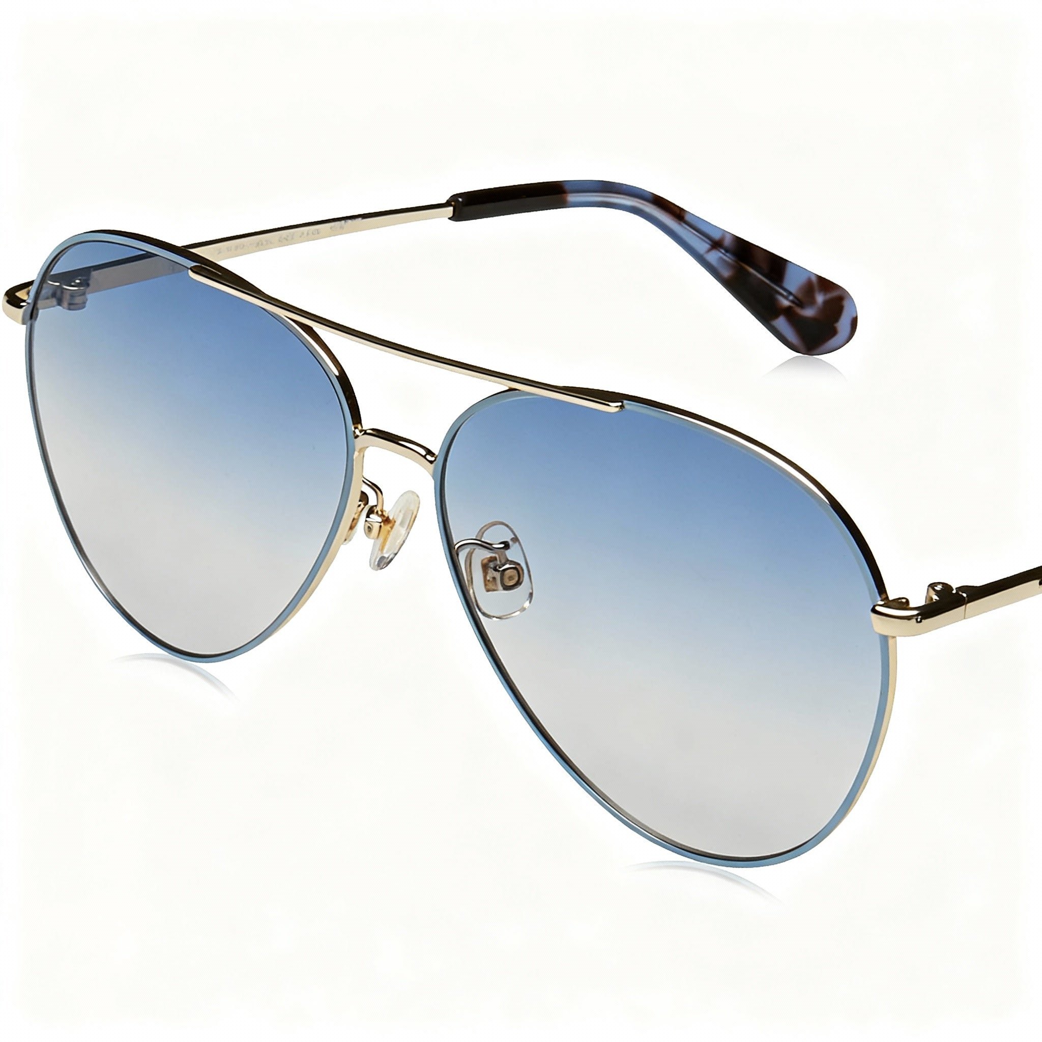 kate spade new york Carolane/F/S Women's Pilot Blue Gold Metal Frame Blue Lens Sunglasses 61-13-140mm