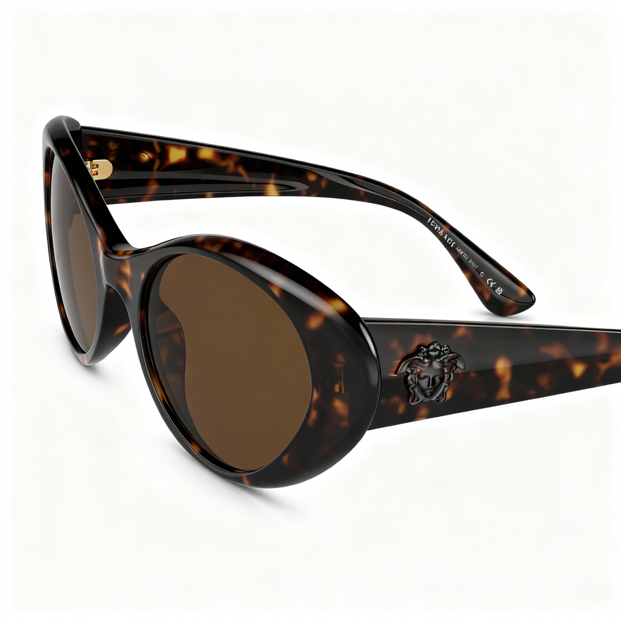 Versace Women's Ve 4455u Multi-coloured Injected Full Rim Oval Non-Polarized Dark Brown Sunglasses 53-19-140