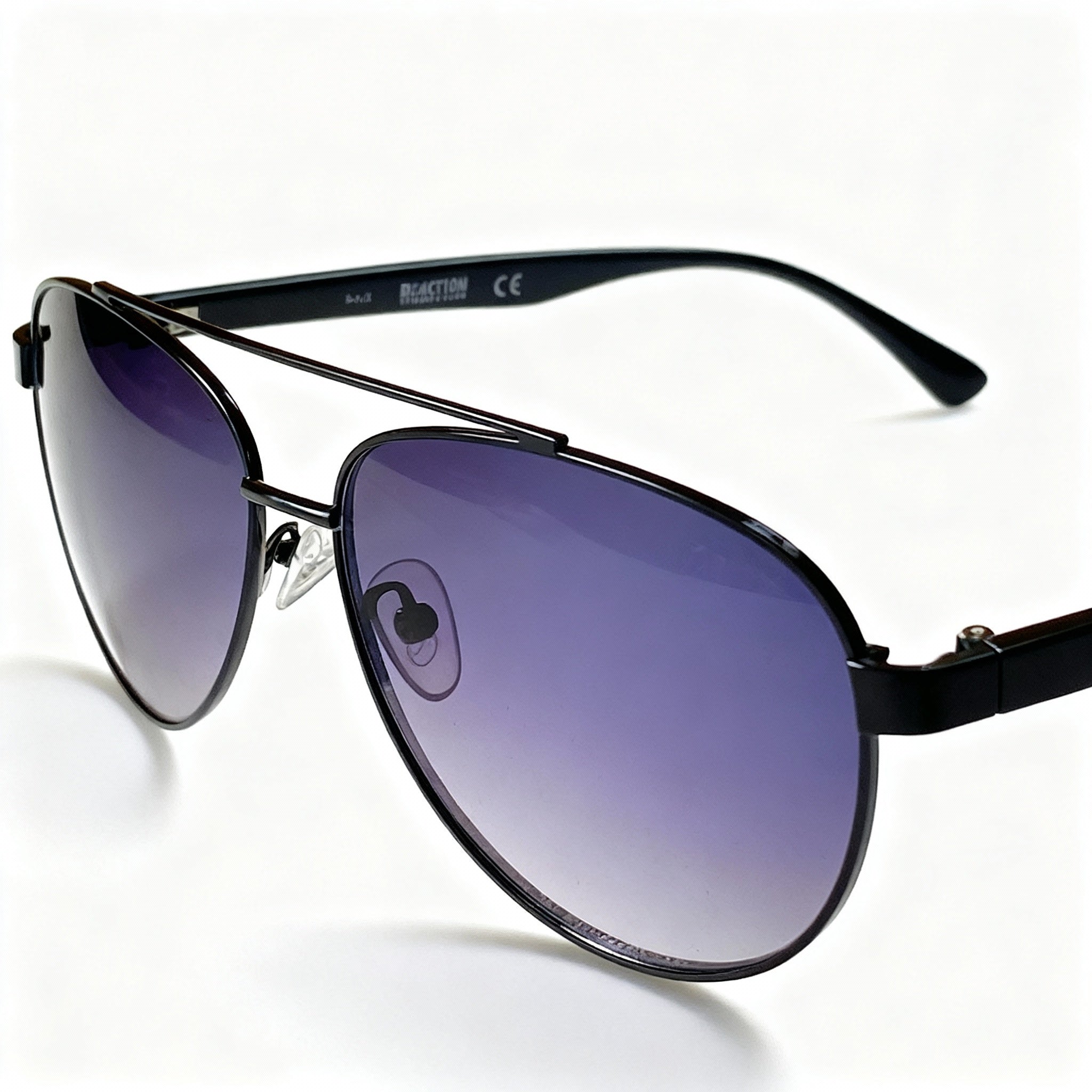 Kenneth Cole KC1394 Men's Shiny Gunmetal Metal Pilot Sunglasses, Non-Polarized Smoke Gradient Lenses 59mm