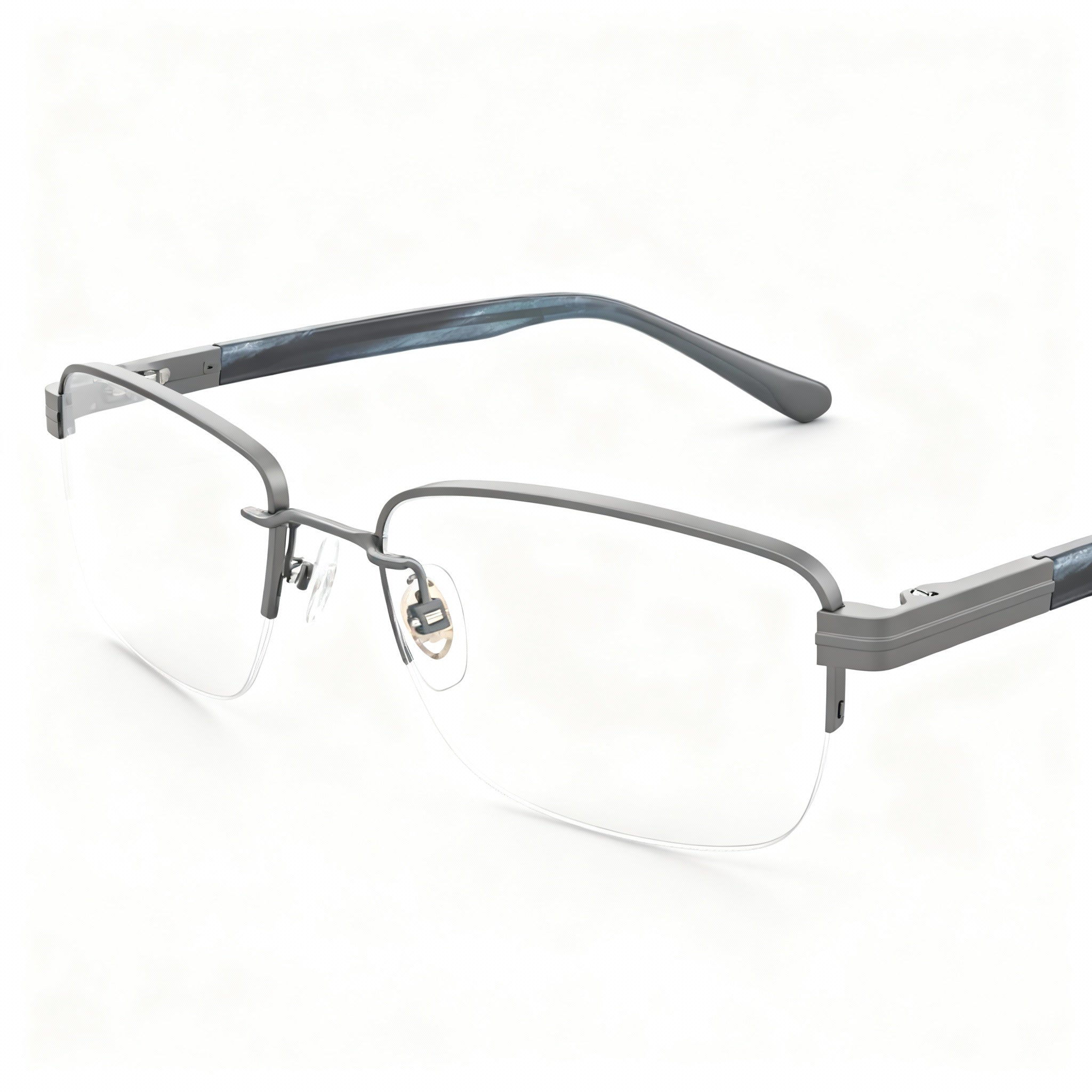 ELASTA E 3127 Men's Metal Frame Polarized Eyeglasses Dark Grey 53-145-19