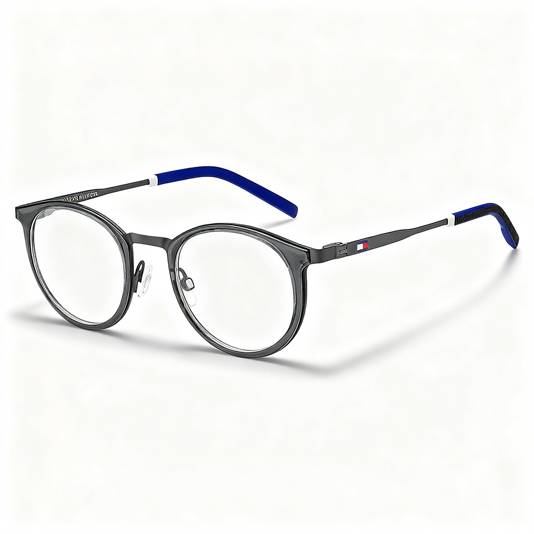 Tommy Hilfiger Modern Men's Grey Alloy Steel Frame Optical Eyeglasses with Polycarbonate Lens (Lens 49mm, Bridge 23mm, Temple 145mm)