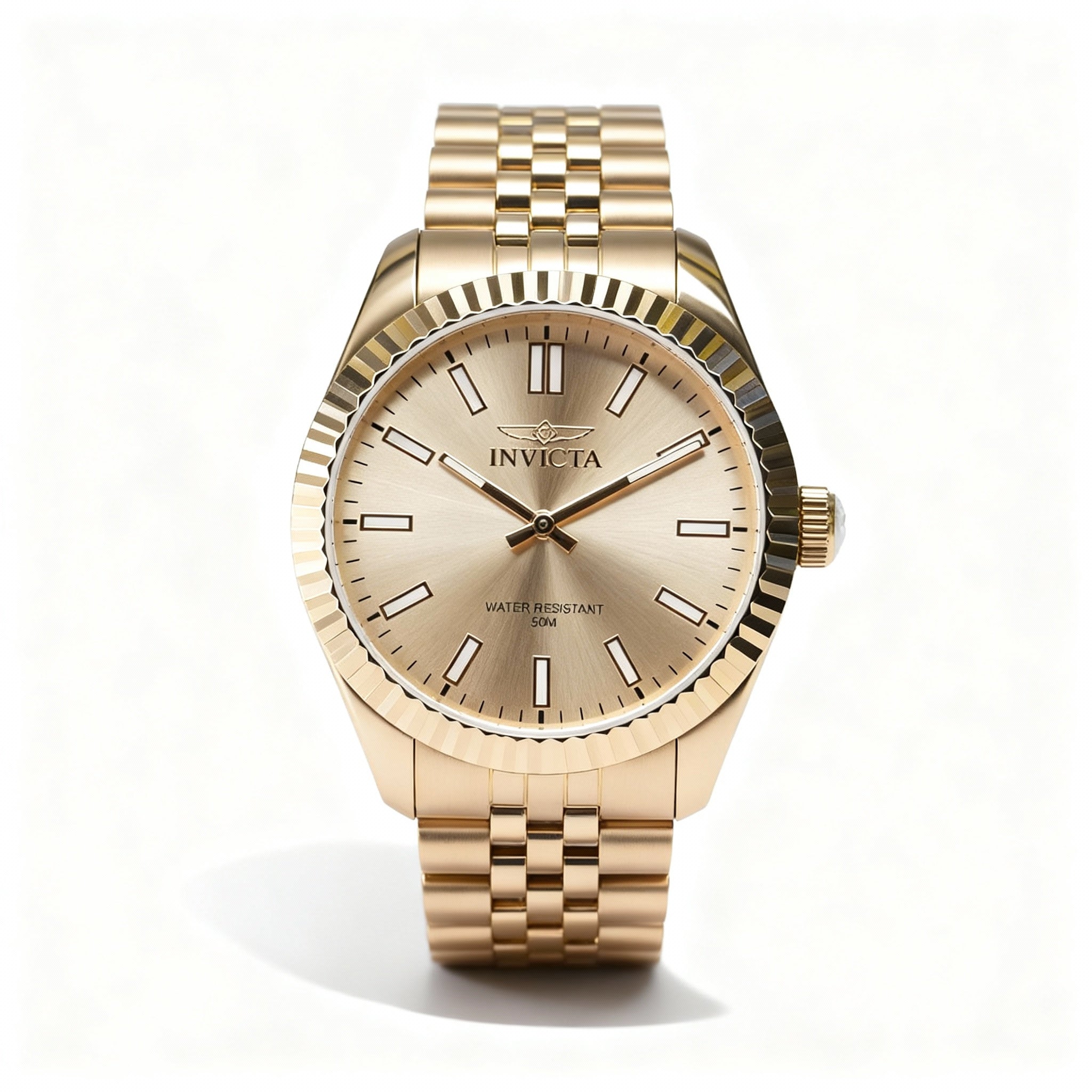 Invicta Specialty 47493 Strappy Unisex Watch, Rose-Gold Dial, Stainless Steel, 43mm