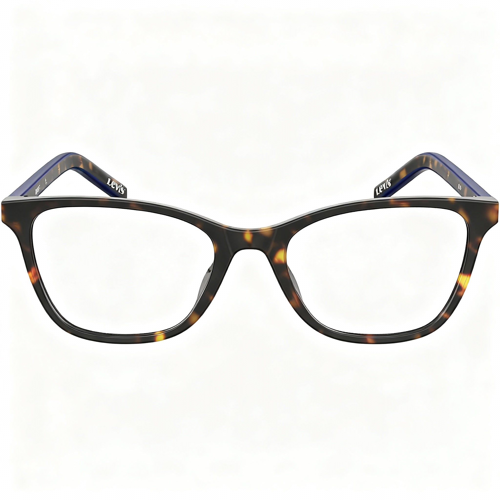 Levi's LV 1022 Women's Cat Eye Polymethyl Methacrylate Eyeglasses, Dark Havana, 52-19-145
