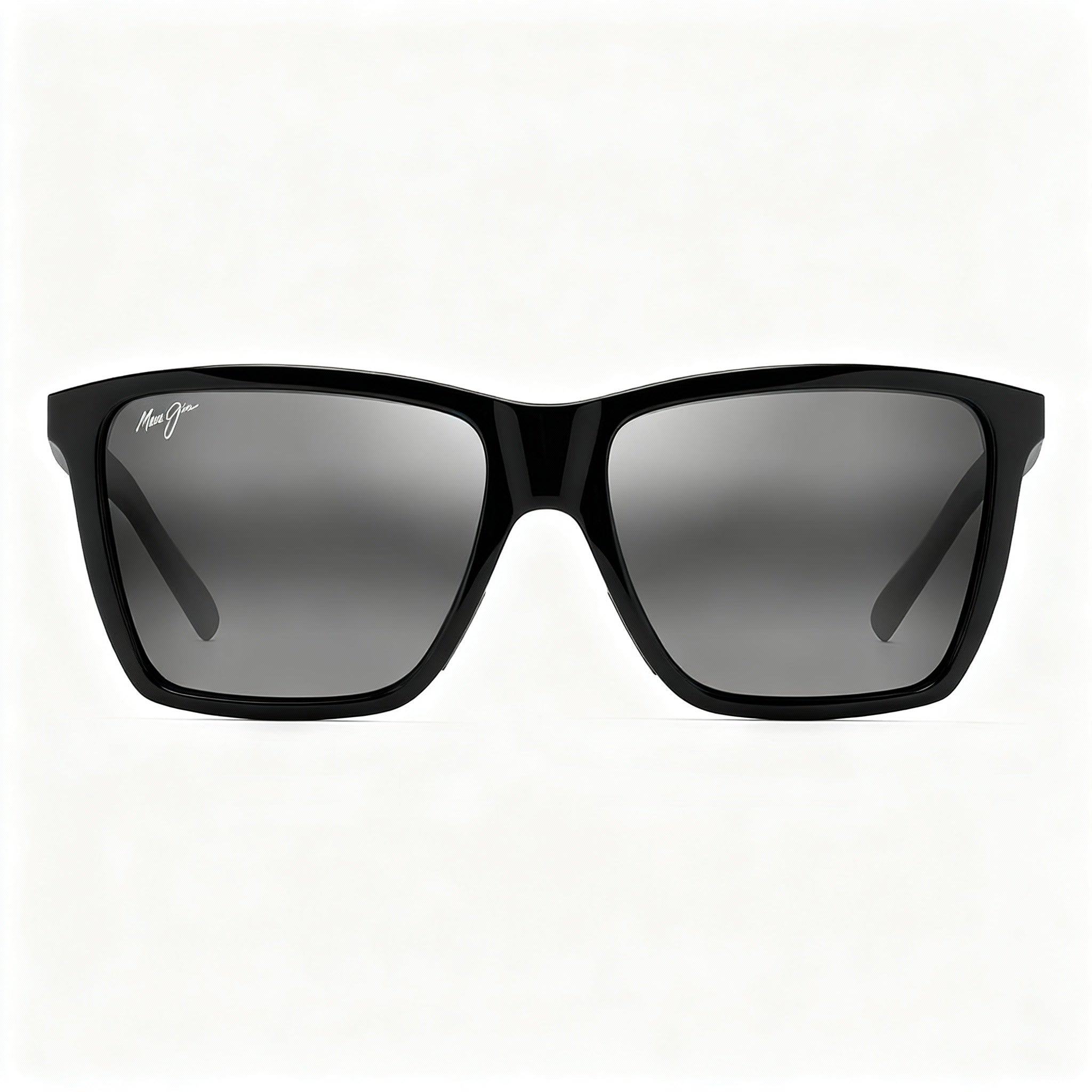 Maui Jim Cruzem Unisex Black Gloss Nylon Full Rim Polarized Super Thin Glass Neutral Grey 57mm Sunglasses