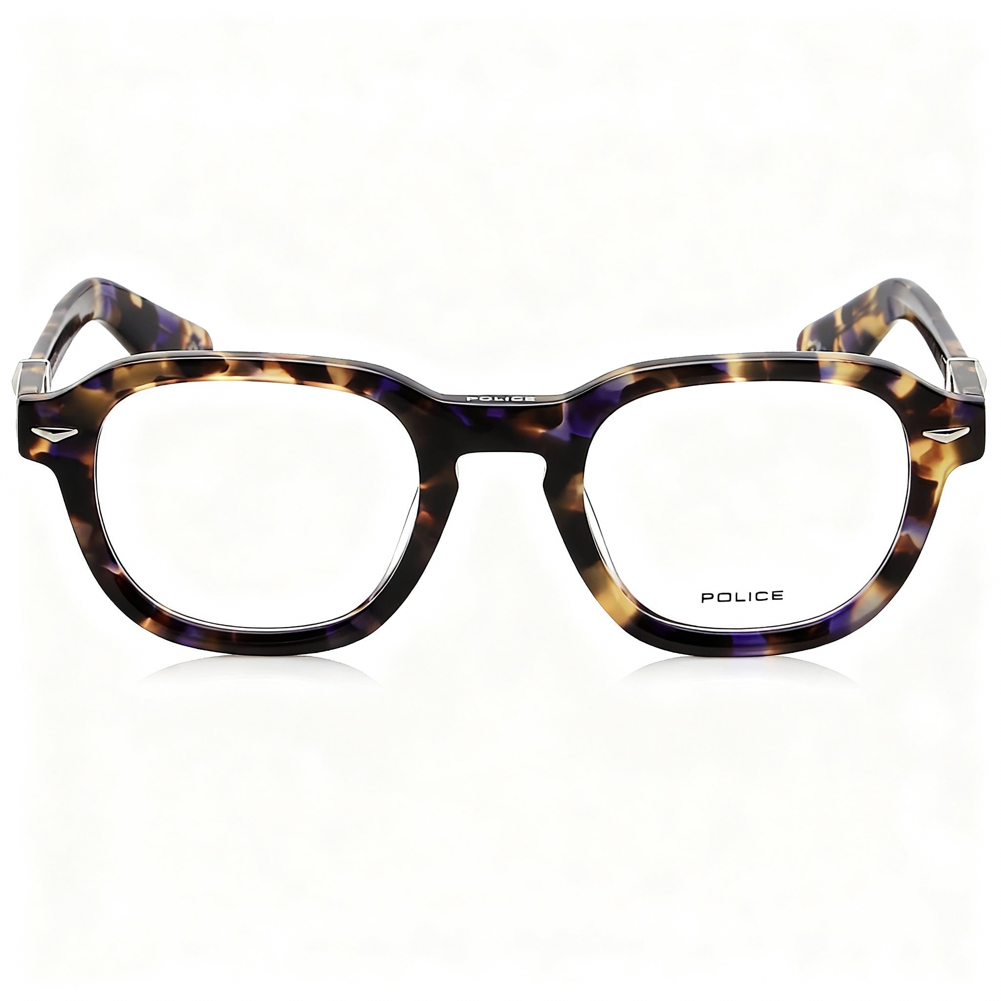 Police classical Men's Yellow Spotted Havana & Shiny Brown Acetate Polycarbonate Lens Sunglasses 50mm