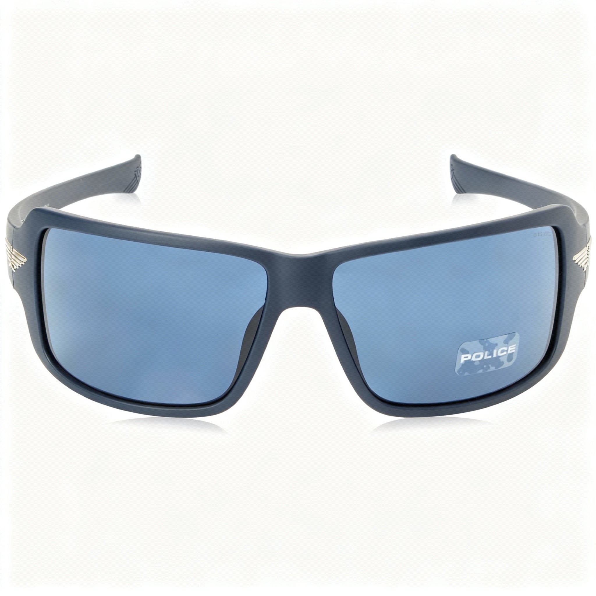 Police Tailwind 5 Men's Casual Injected Frame Sunglasses, Matte Blue, Blue Polycarbonate Lenses UV400, 65-14-115