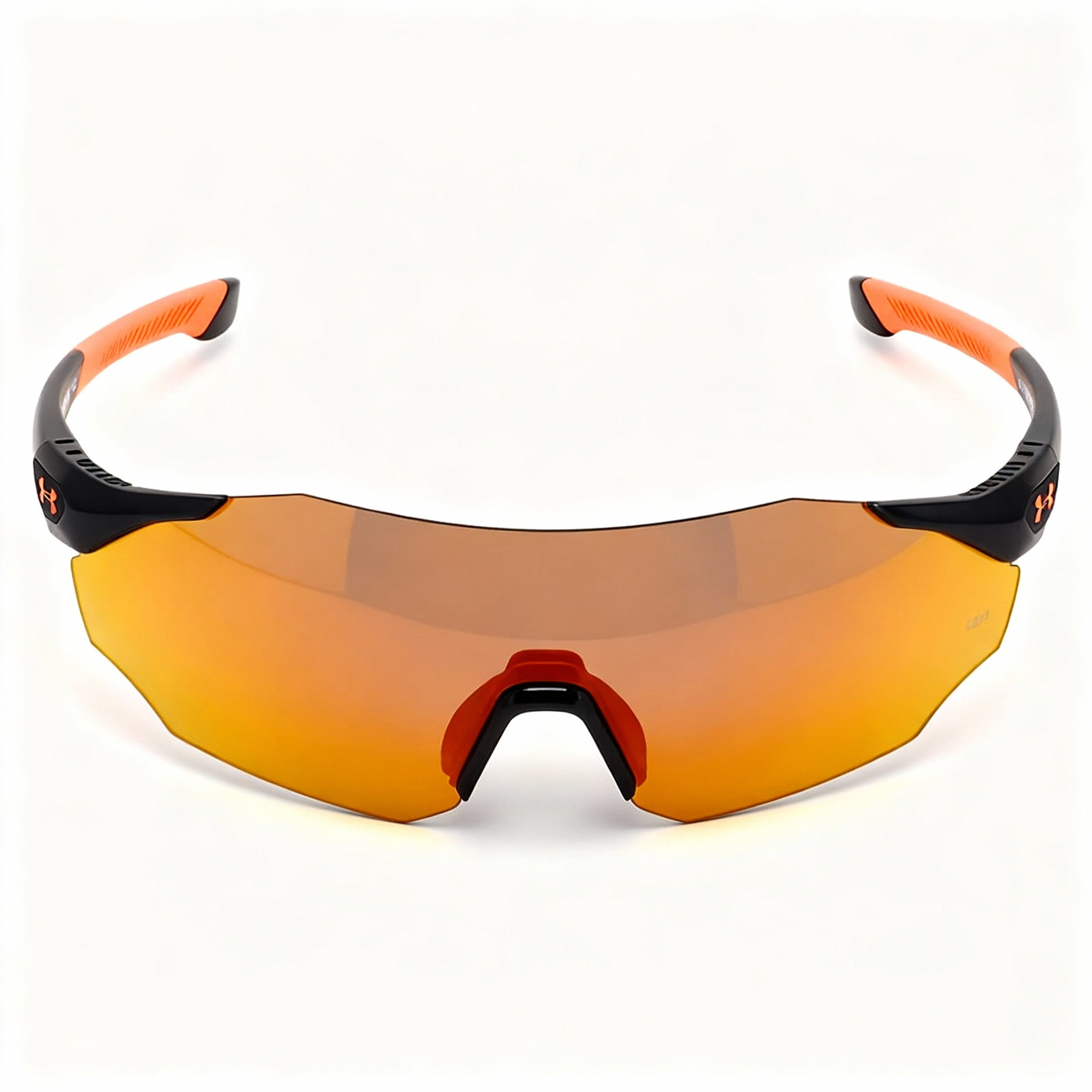 Under Armour UA Hammer/F Men's Black Plastic Frame, Orange Multilayer Non-Polarized Polycarbonate UV Sunglasses 99-1-120mm