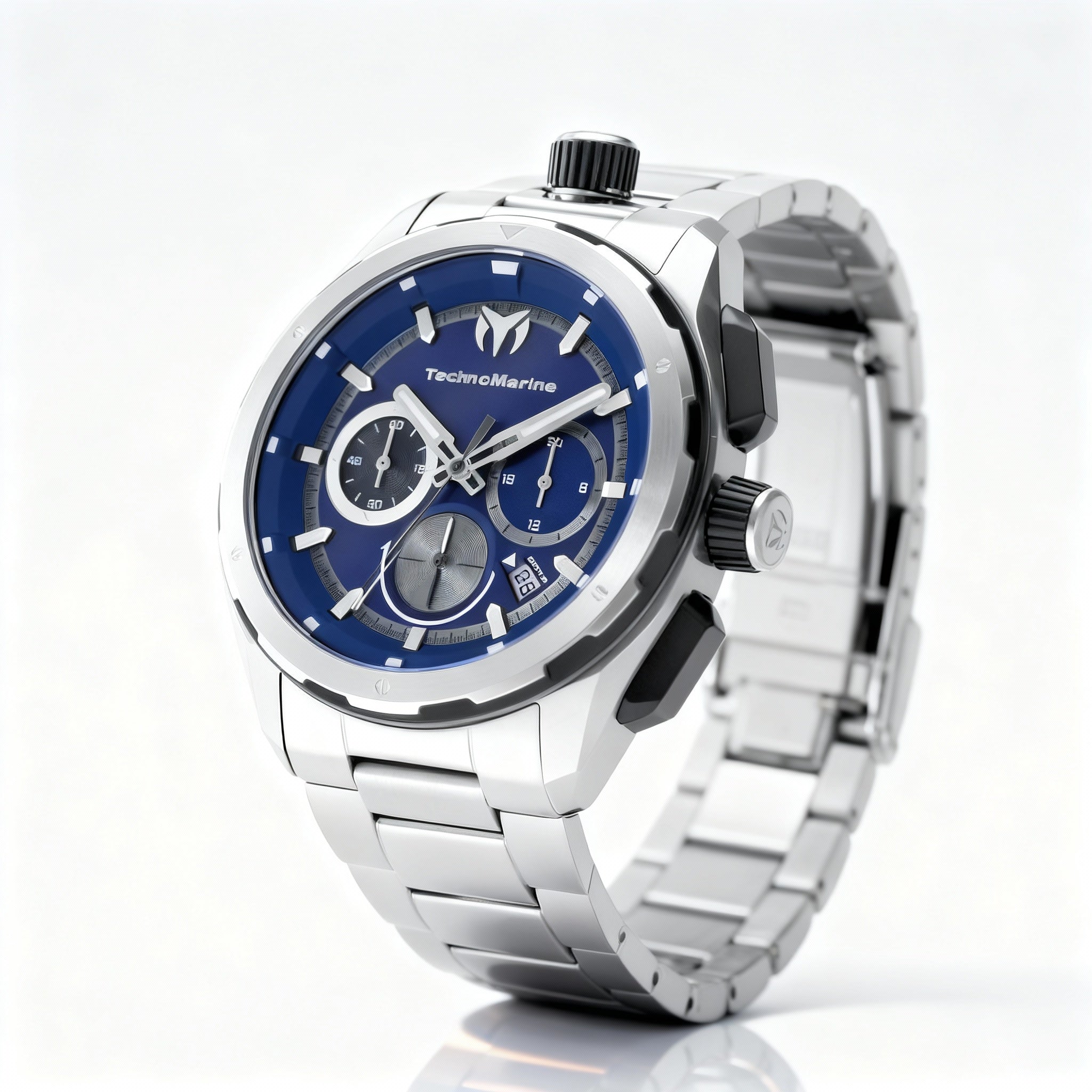 TechnoMarine OCEAN - NOMAD TM-318090 Men's Chronograph Stainless Steel Watch 43mm Blue Dial