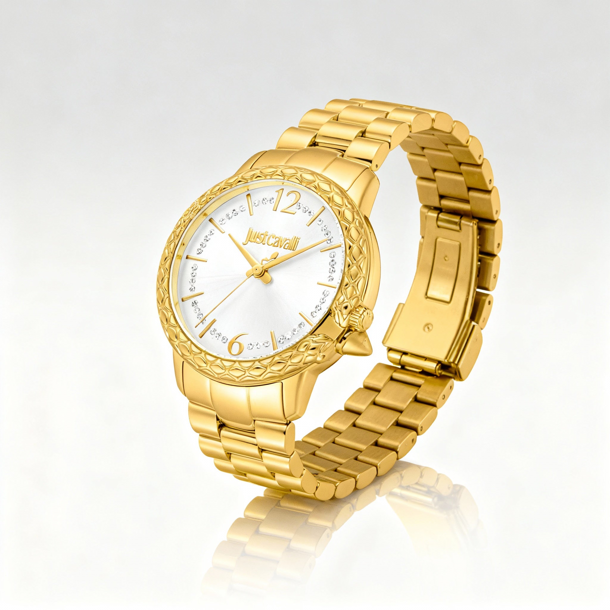 Just Cavalli Women's Multicoloured Bracelet Watch with Stainless Steel Case and Shock Resistant Feature