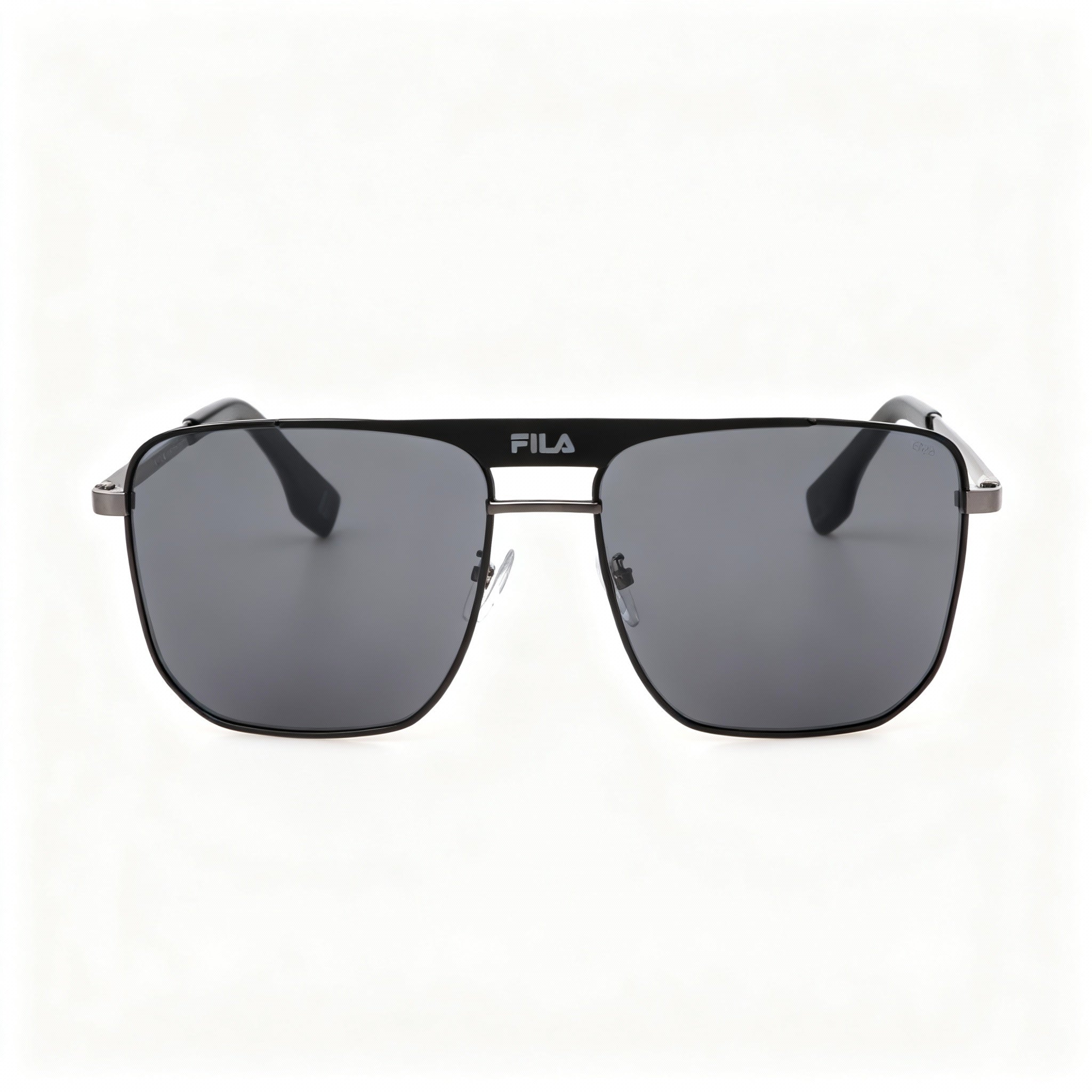 Fila SFI728 Men's Casual Metal Sunglasses, Shiny Gunmetal & Matte Black Frame, Smoke Non-Polarized Polycarbonate Lens 57mm